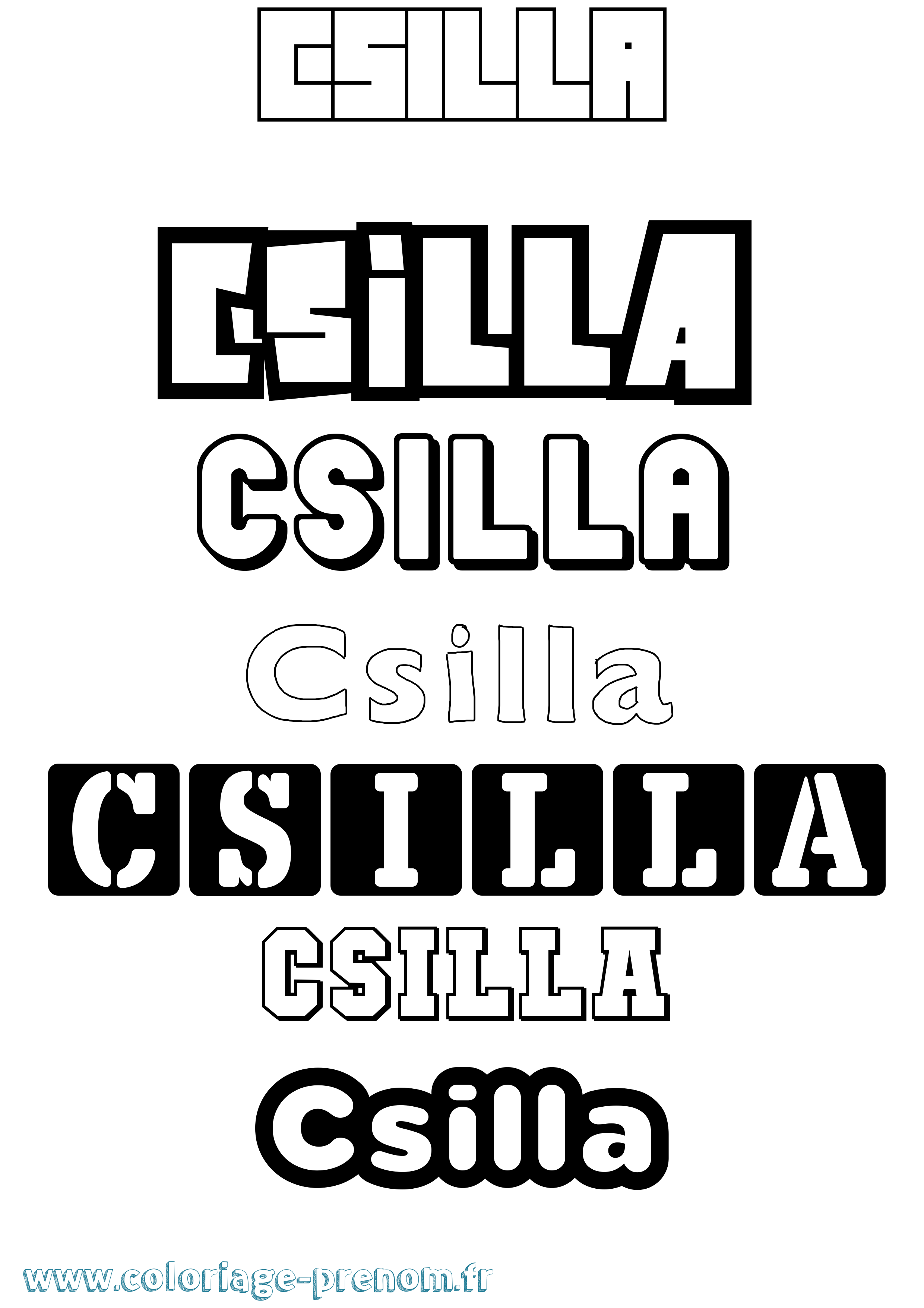 Coloriage Csilla Simple Coloriage prénom Csilla Simple