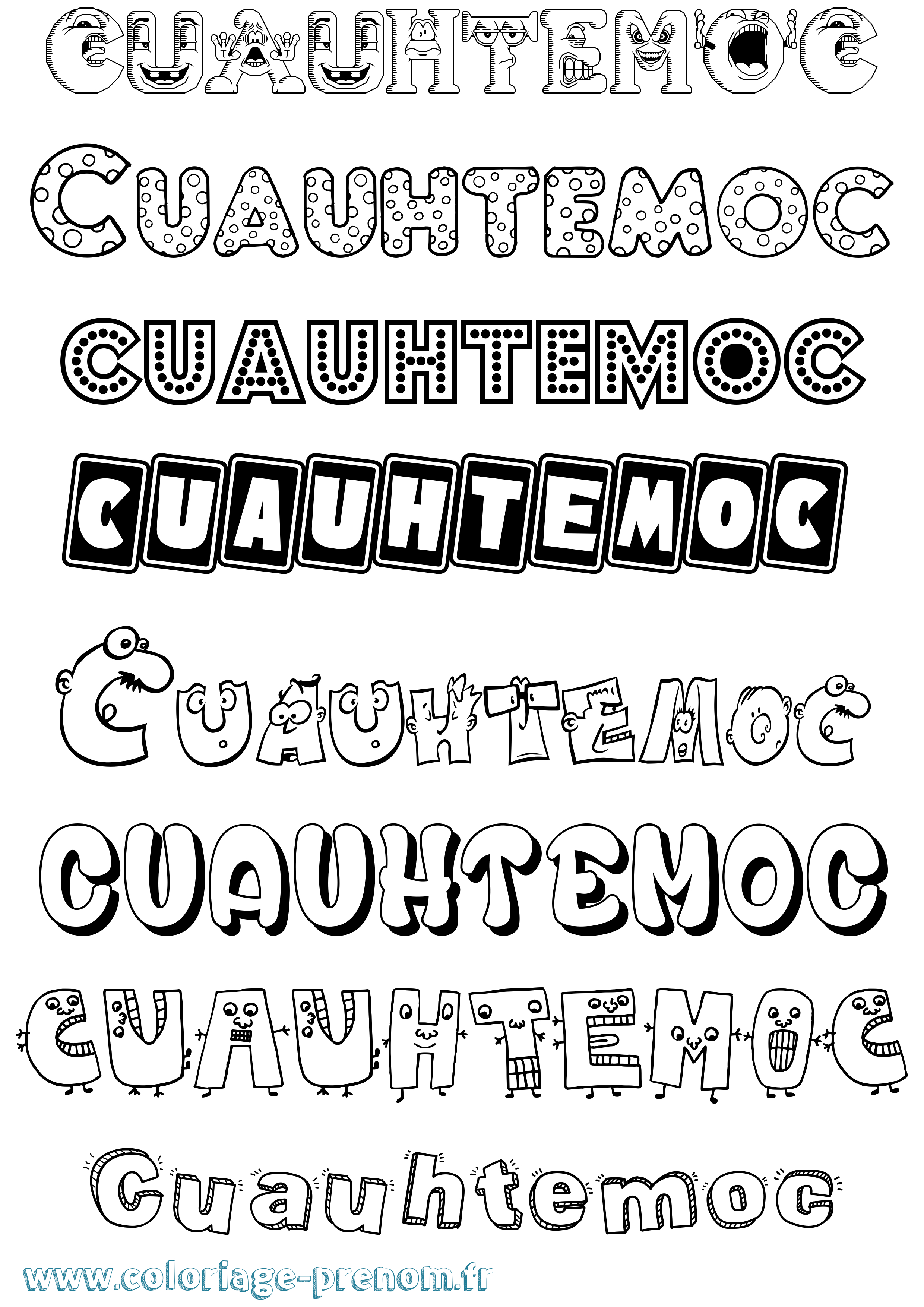 Coloriage Cuauhtemoc Fun Coloriage prénom Cuauhtemoc Fun