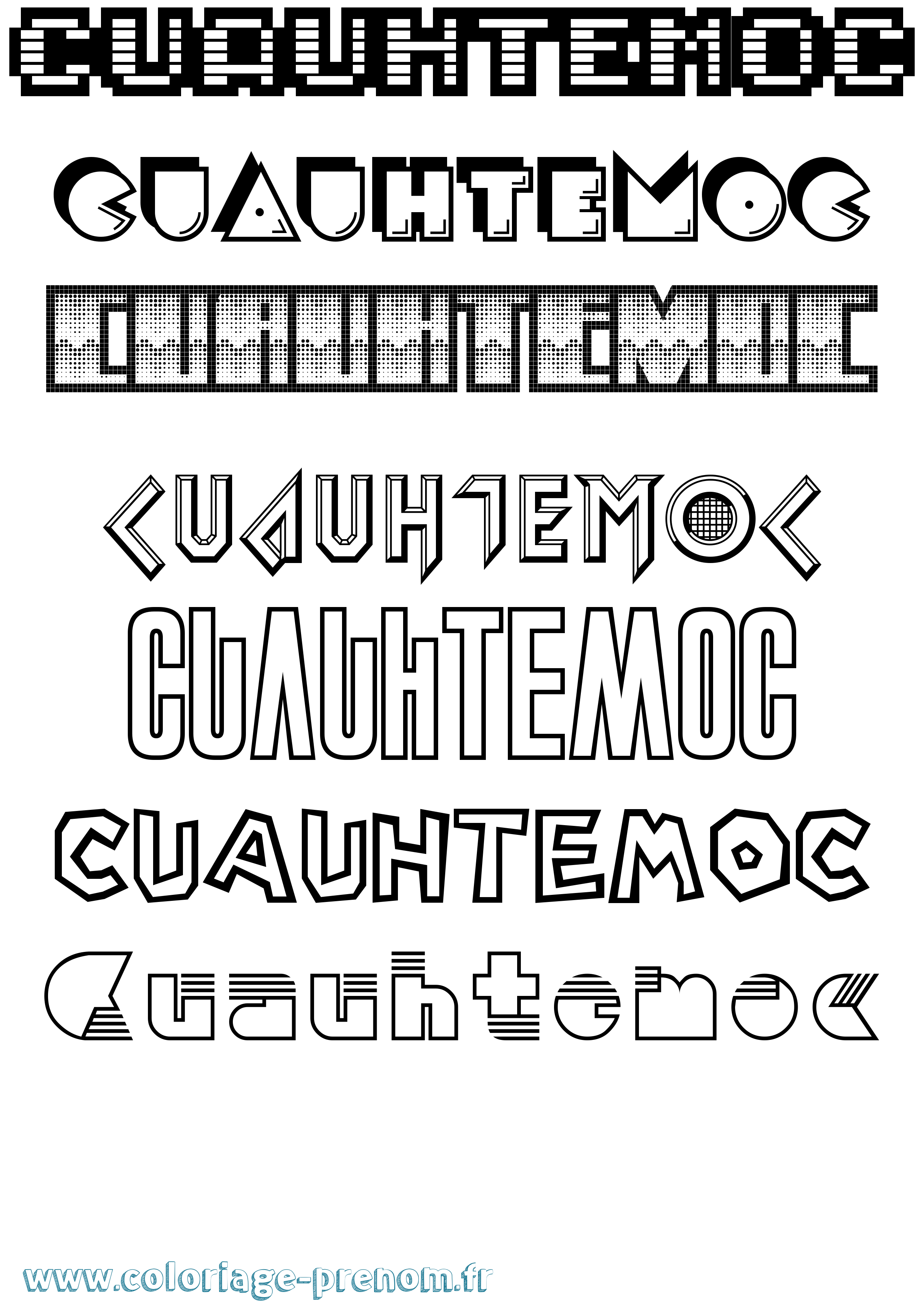 Coloriage Cuauhtemoc Jeux Vidéos Coloriage prénom Cuauhtemoc Jeux Vidéos