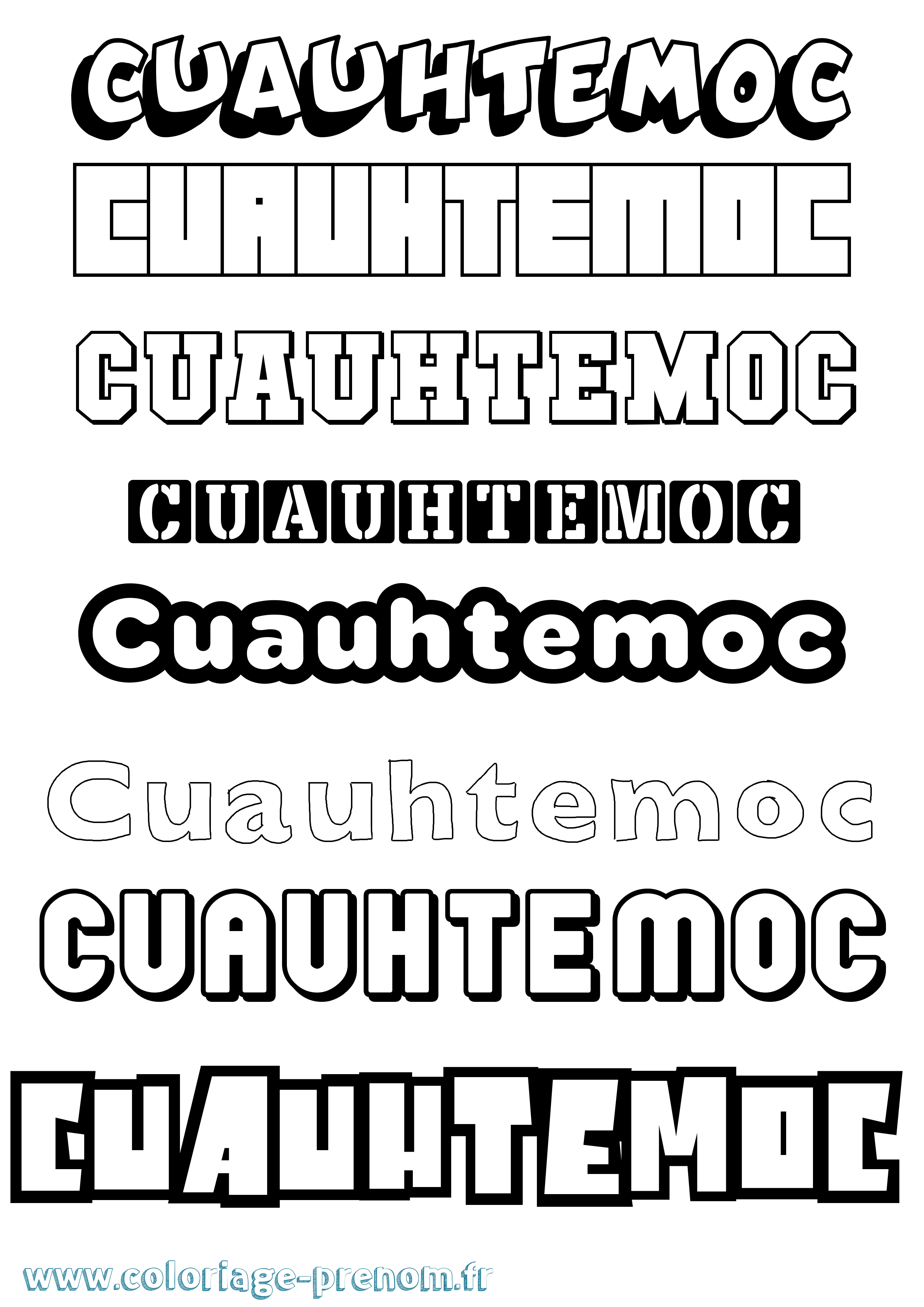 Coloriage Cuauhtemoc Simple Coloriage prénom Cuauhtemoc Simple