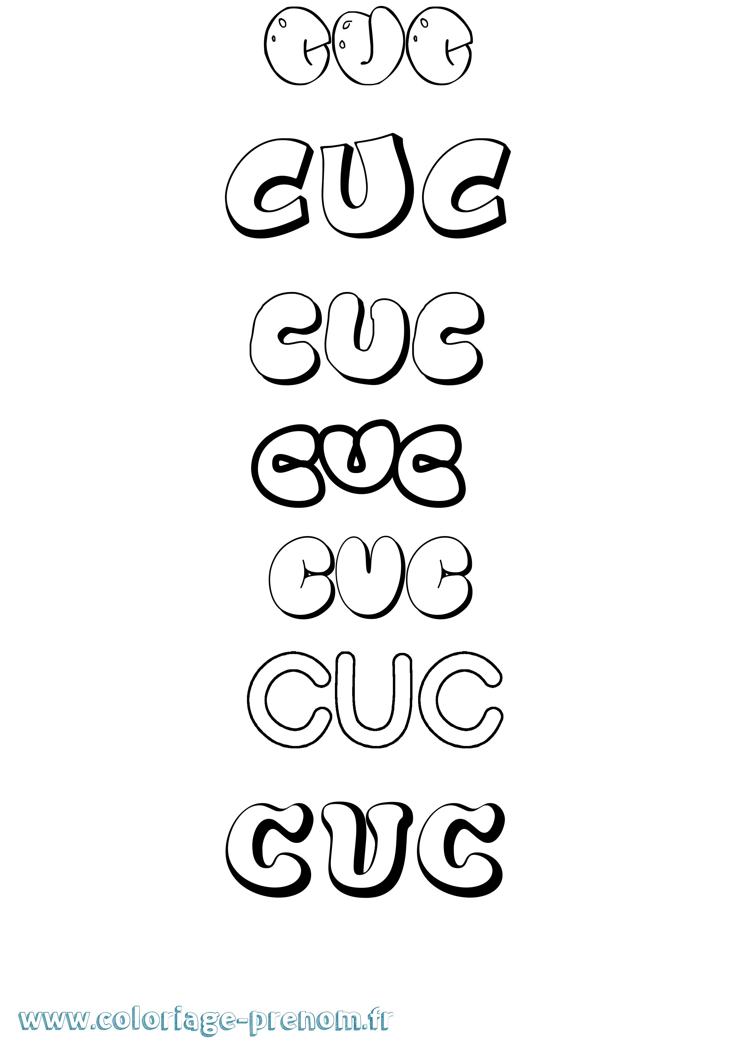 Coloriage Cuc Bubble Coloriage prénom Cuc Bubble