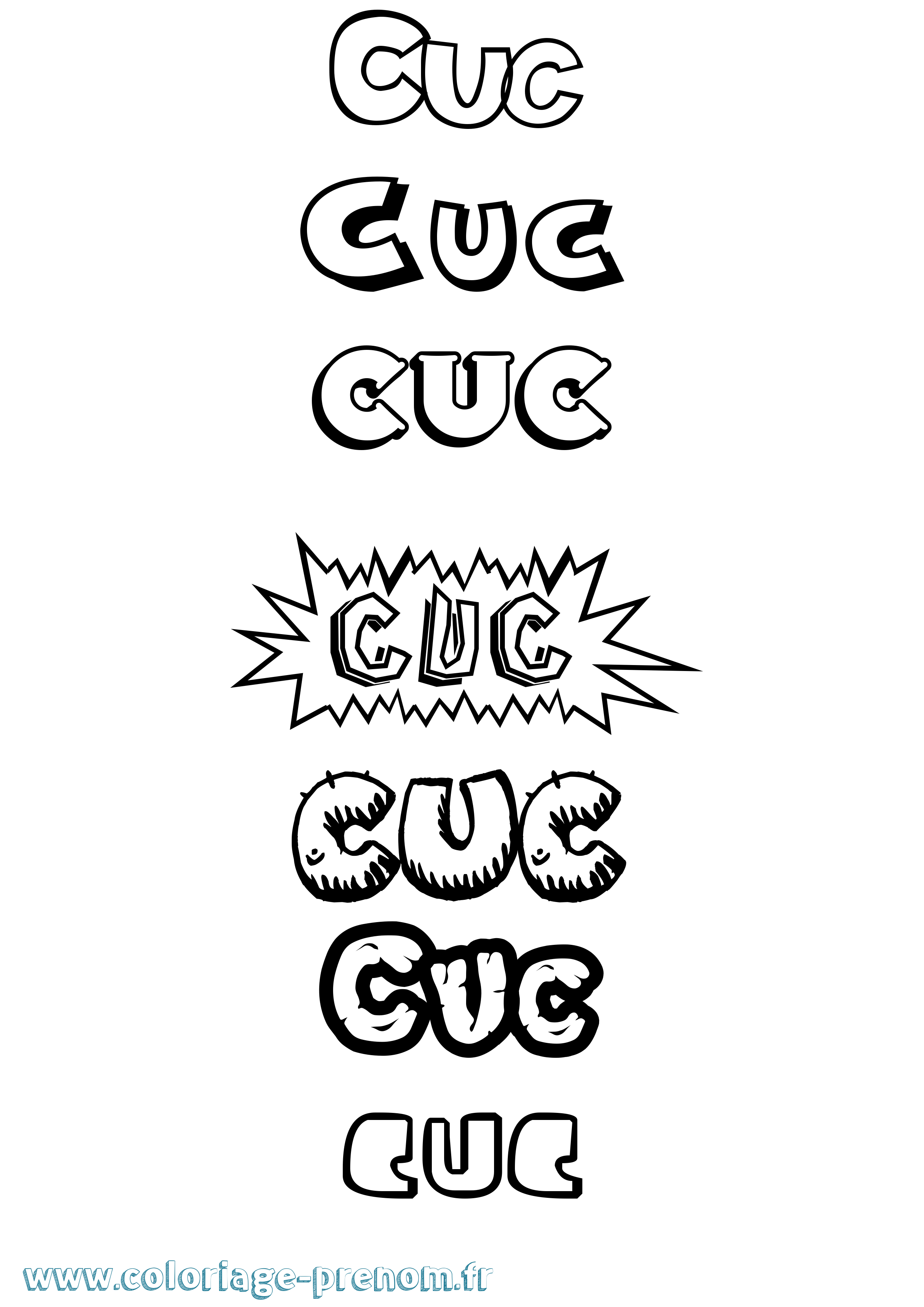 Coloriage Cuc Dessin Animé Coloriage prénom Cuc Dessin Animé