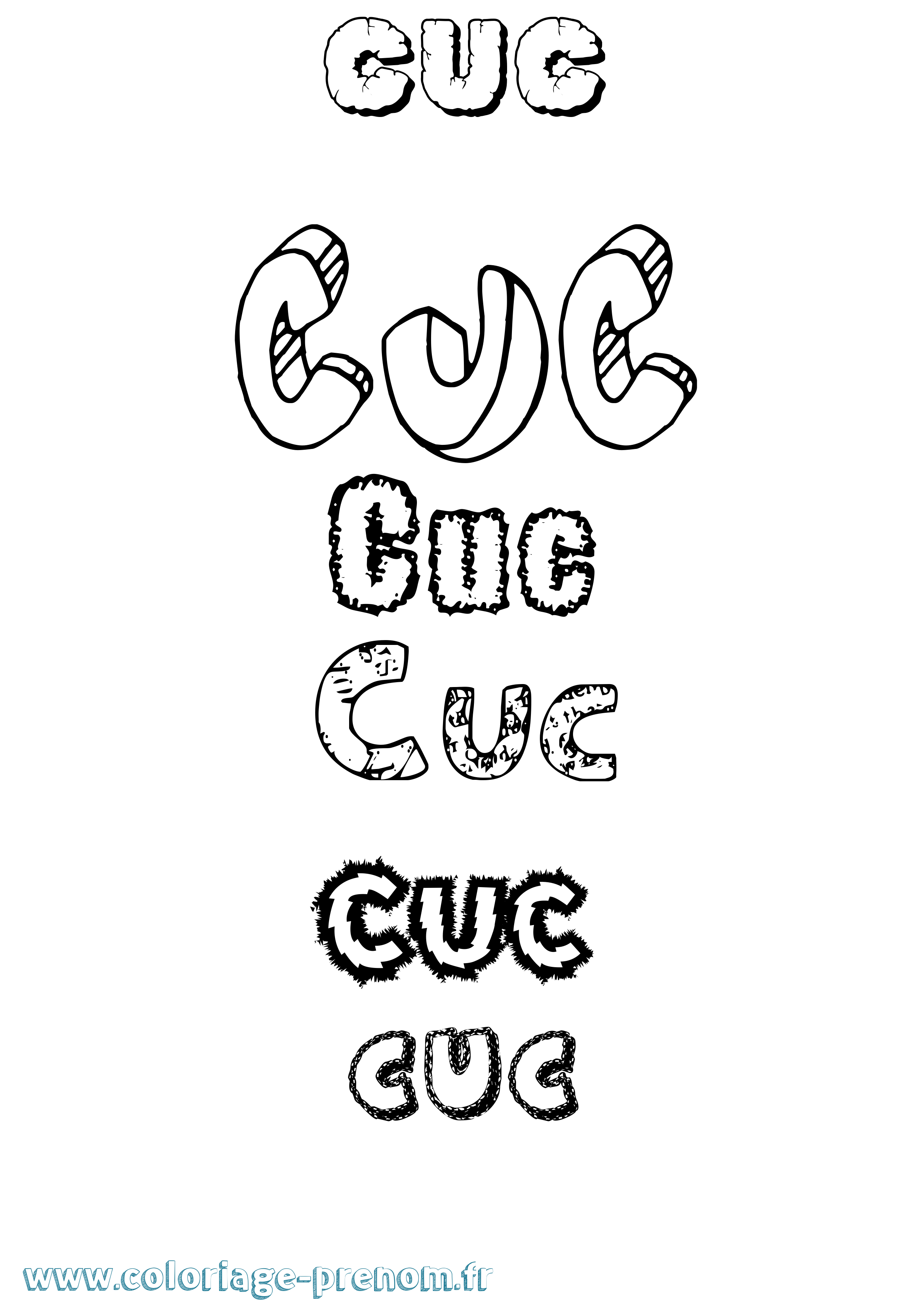 Coloriage Cuc Destructuré Coloriage prénom Cuc Destructuré