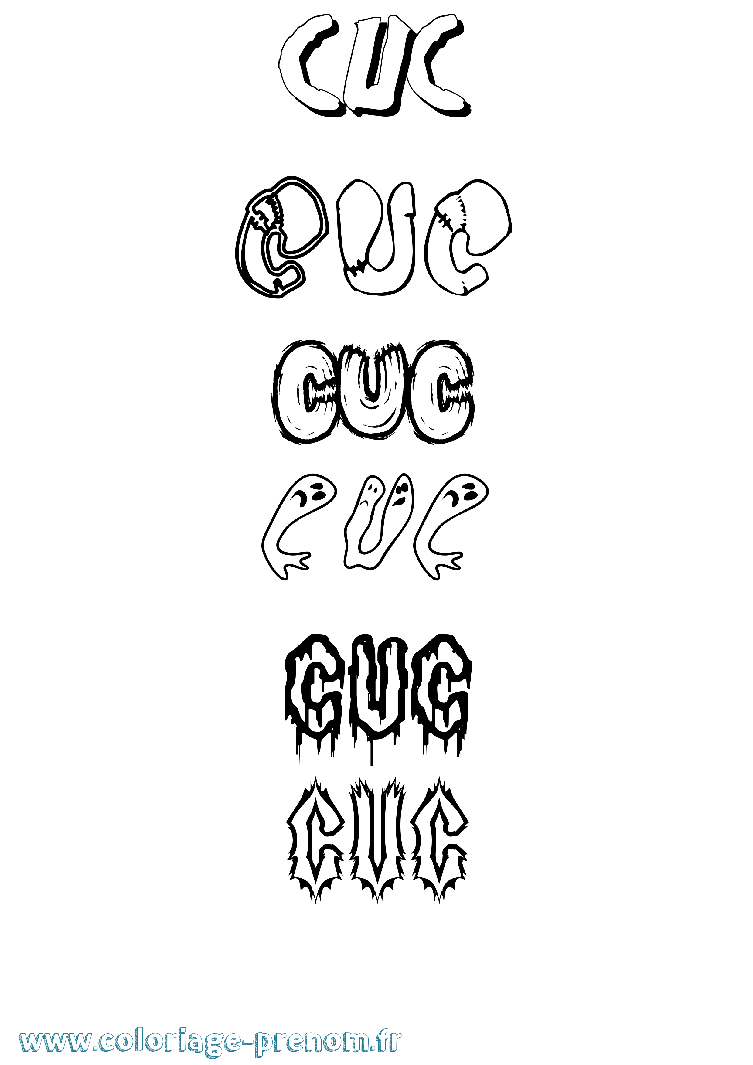 Coloriage Cuc Frisson Coloriage prénom Cuc Frisson