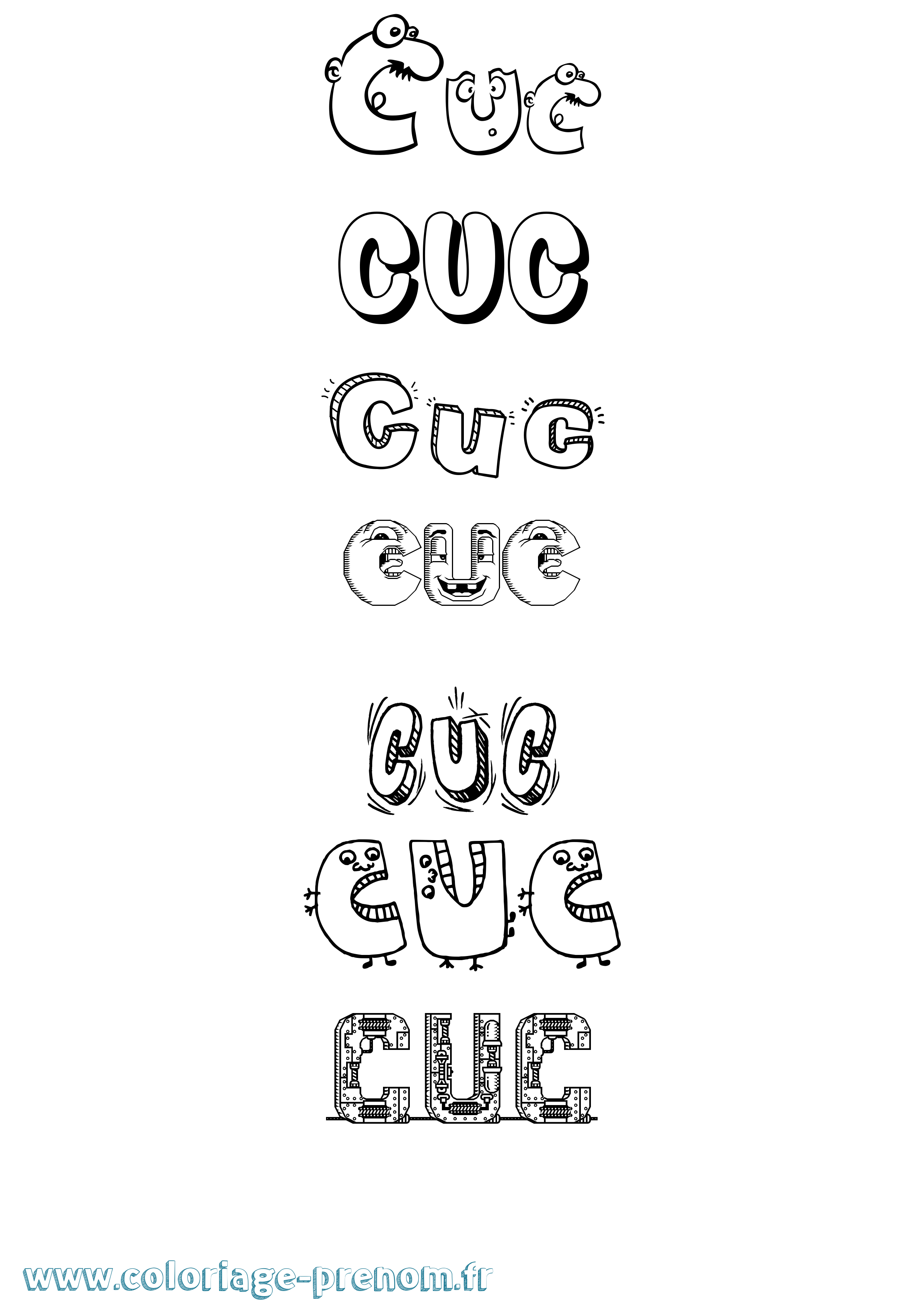 Coloriage Cuc Fun Coloriage prénom Cuc Fun