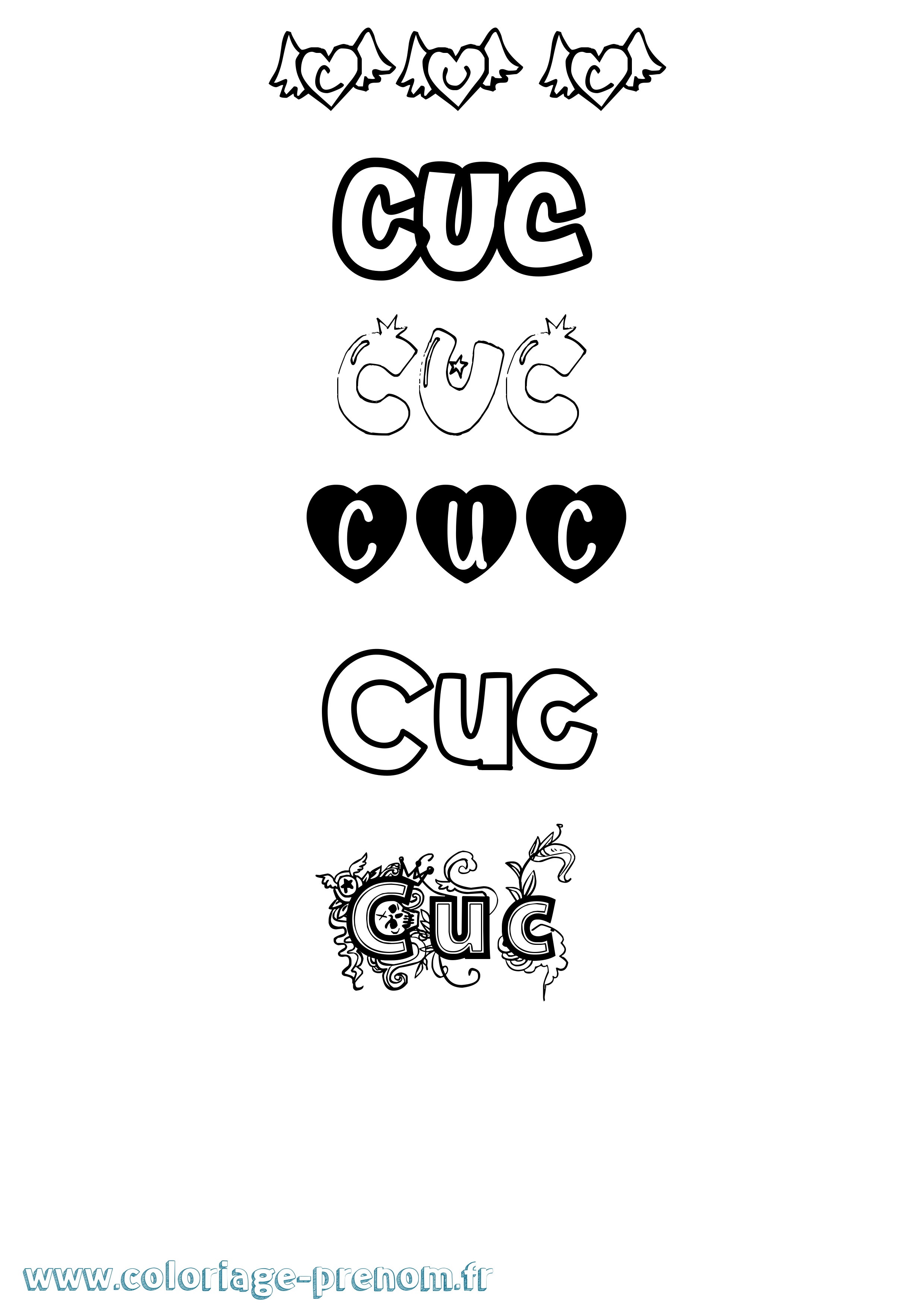 Coloriage Cuc Girly Coloriage prénom Cuc Girly