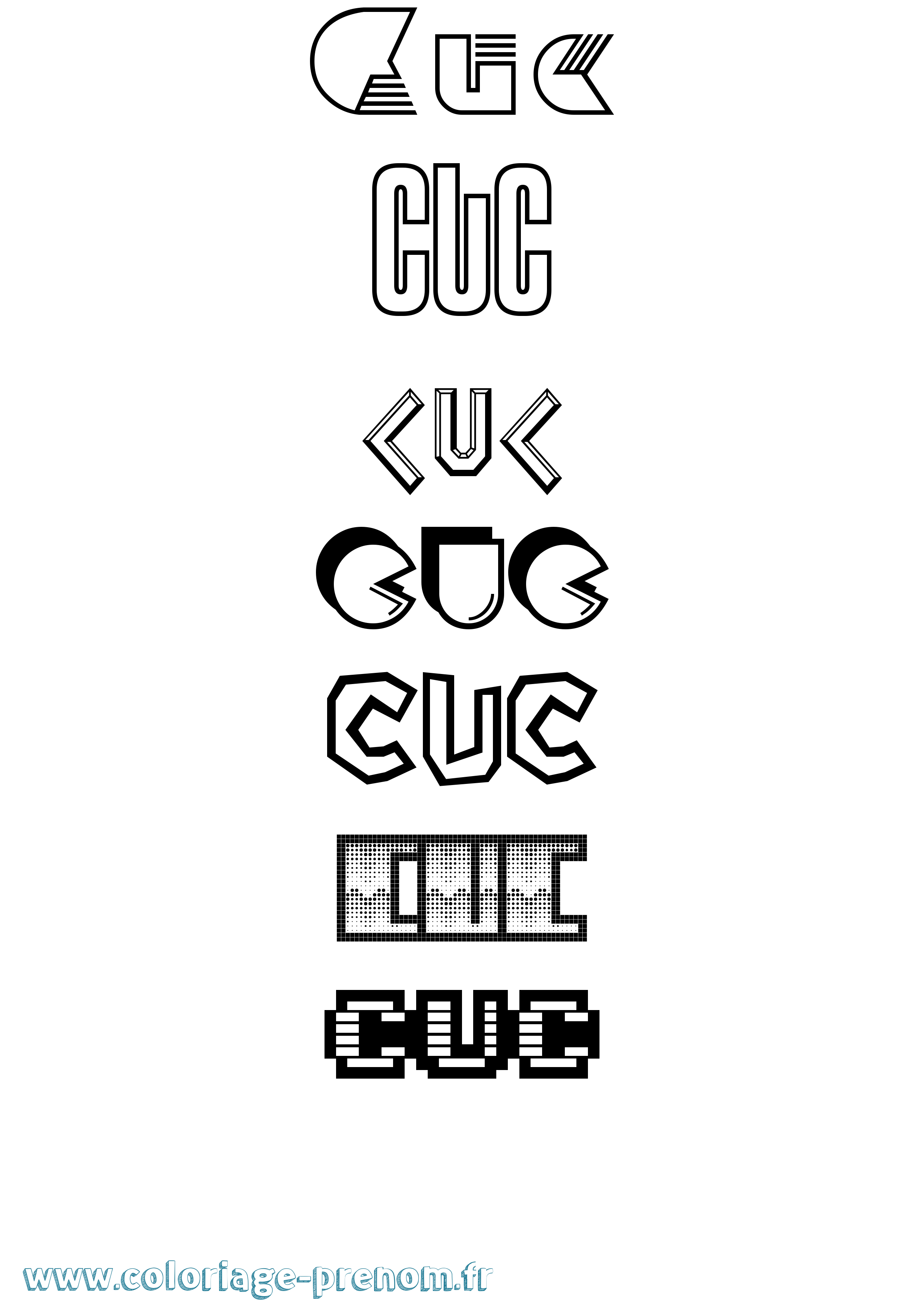 Coloriage Cuc Jeux Vidéos Coloriage prénom Cuc Jeux Vidéos