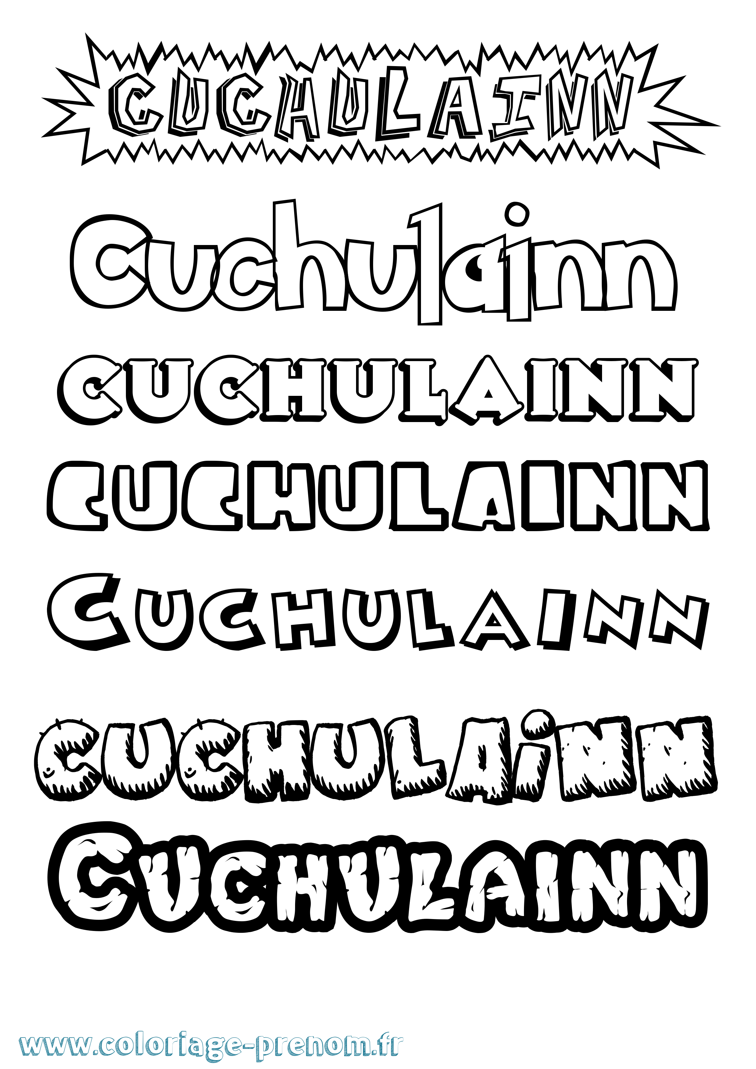 Coloriage prénom Cuchulainn Dessin Animé