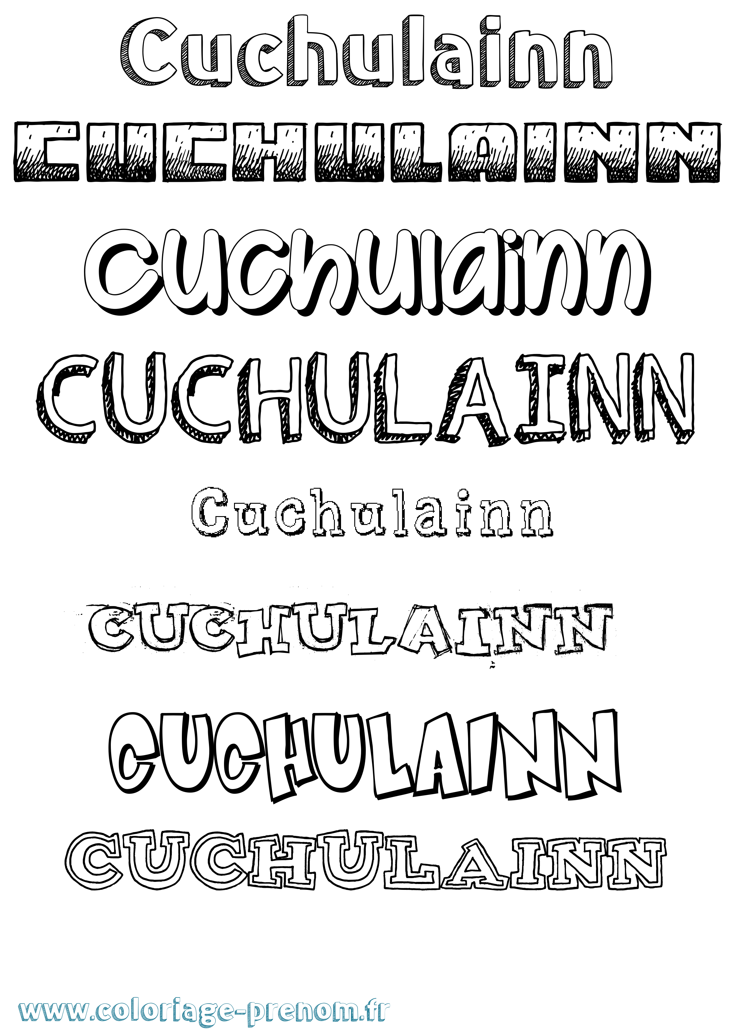 Coloriage prénom Cuchulainn Dessiné