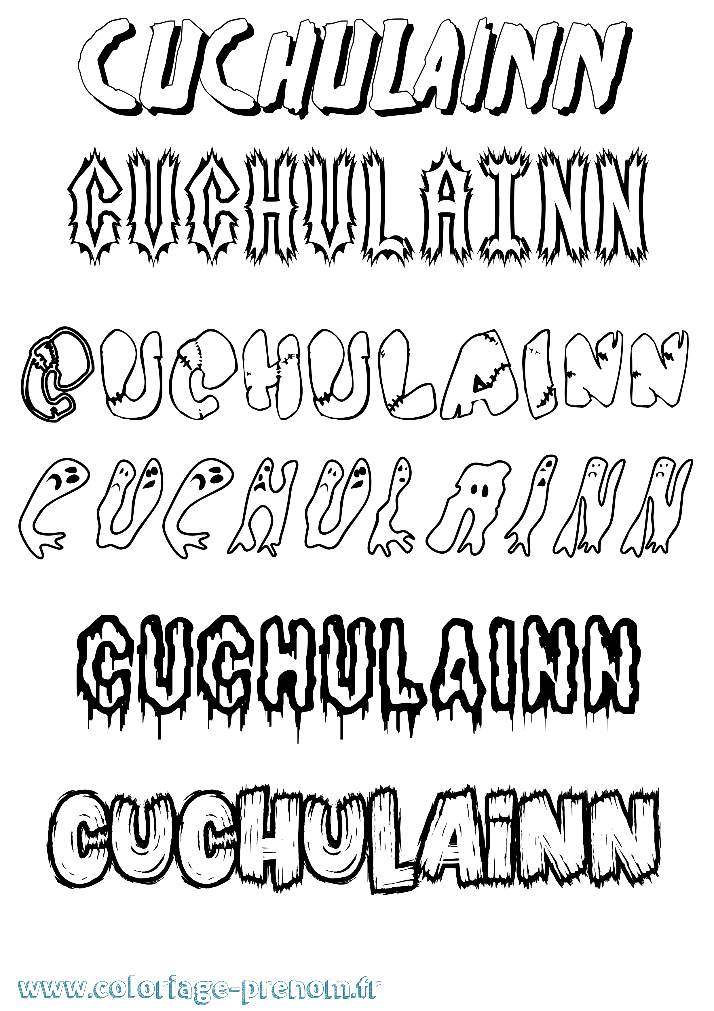 Coloriage Cuchulainn Frisson Coloriage prénom Cuchulainn Frisson