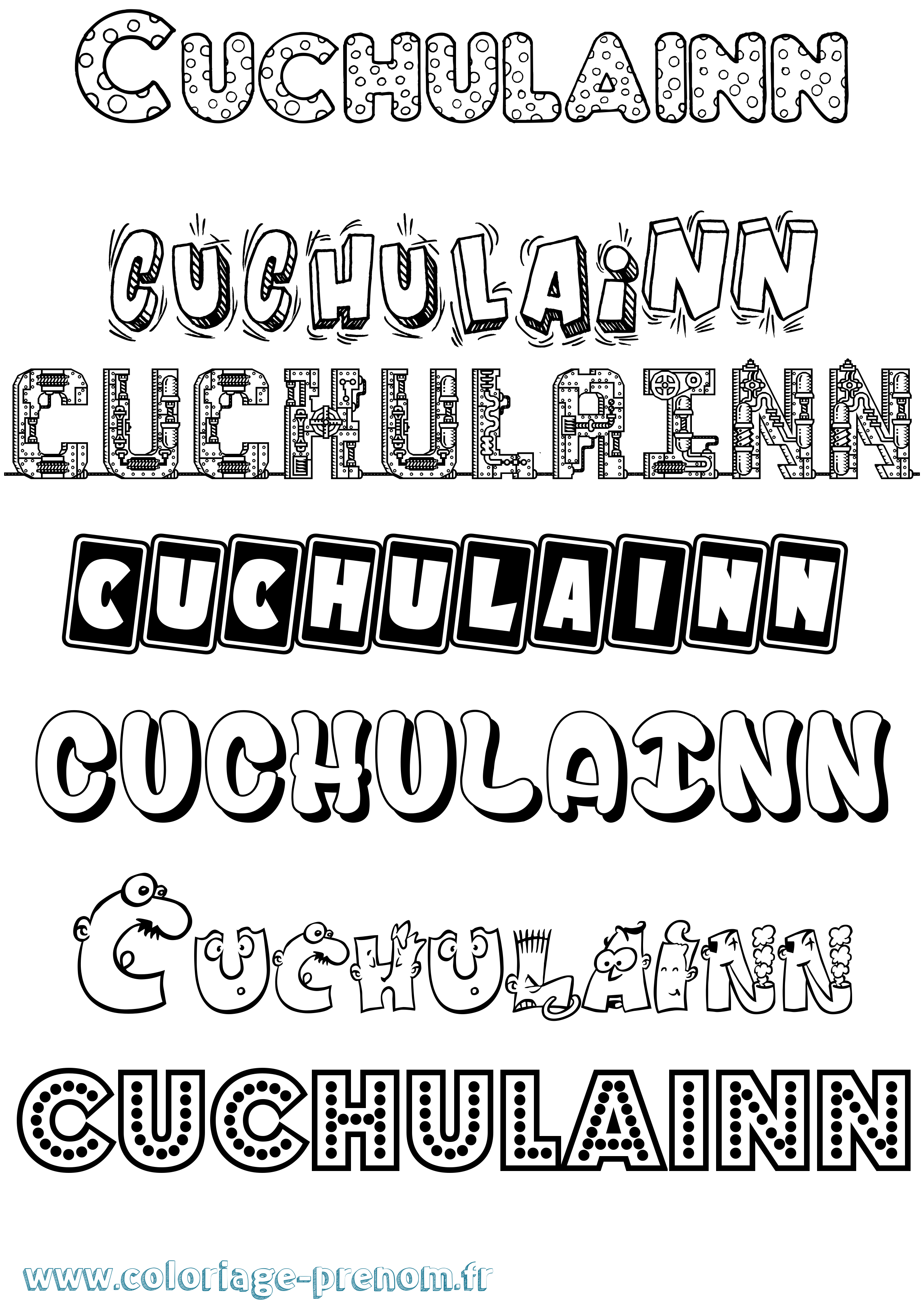 Coloriage Cuchulainn Fun Coloriage prénom Cuchulainn Fun