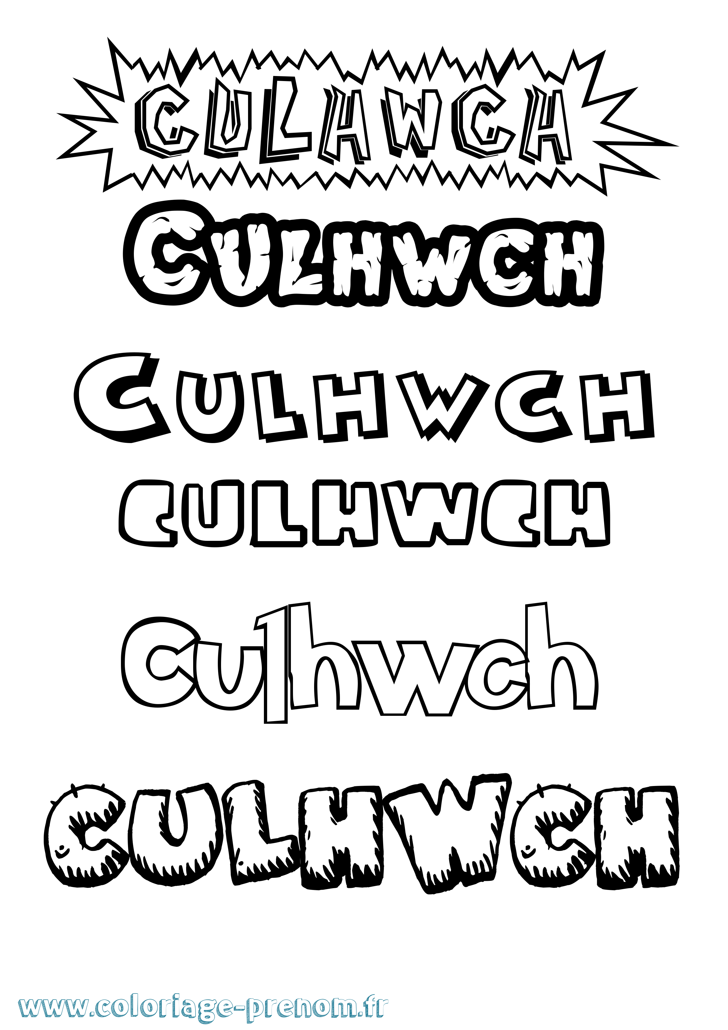 Coloriage prénom Culhwch Dessin Animé