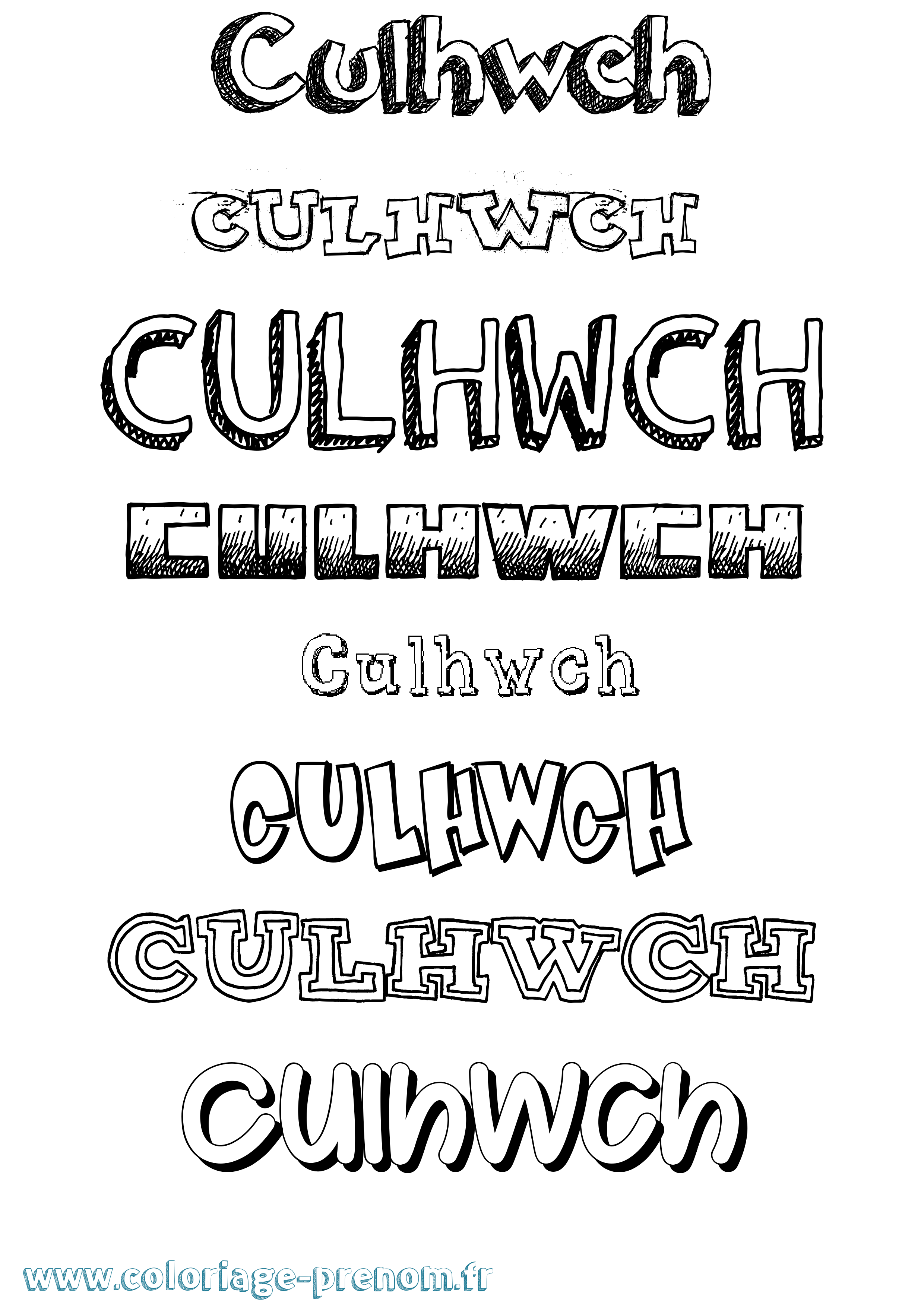 Coloriage prénom Culhwch Dessiné