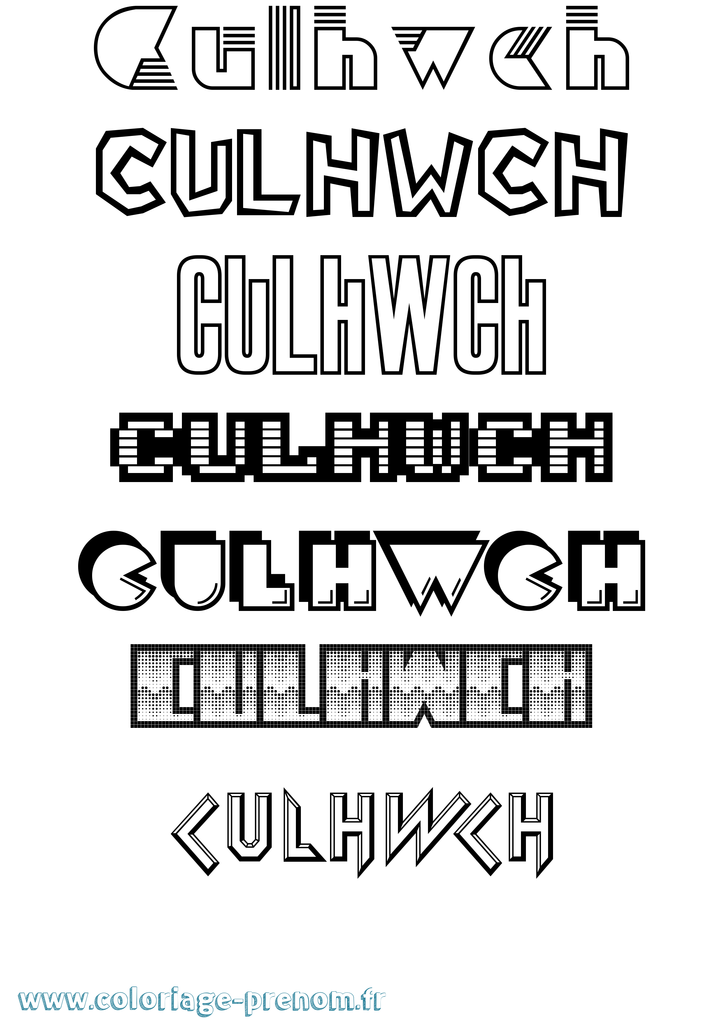 Coloriage prénom Culhwch Jeux Vidéos