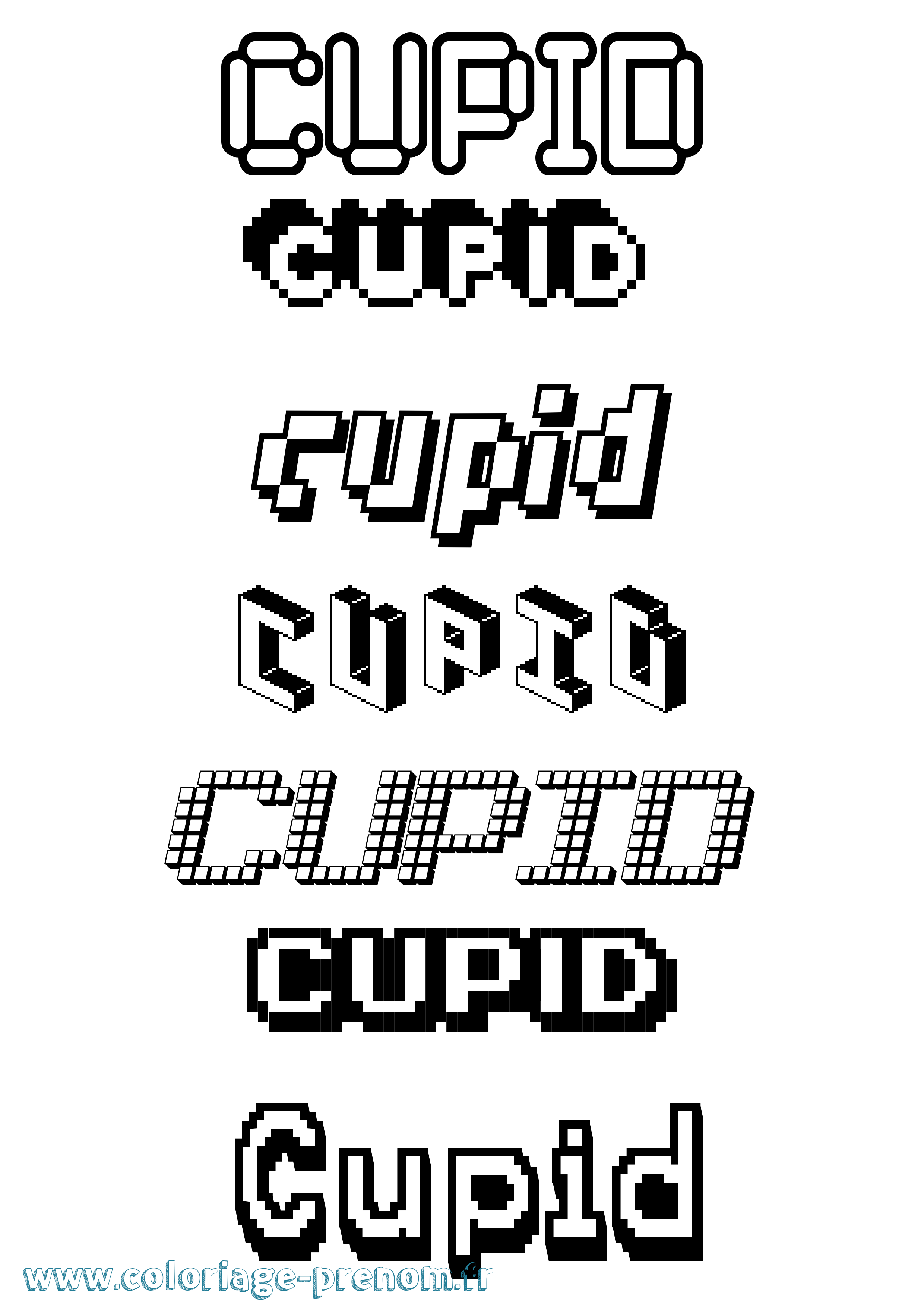 Coloriage prénom Cupid Pixel