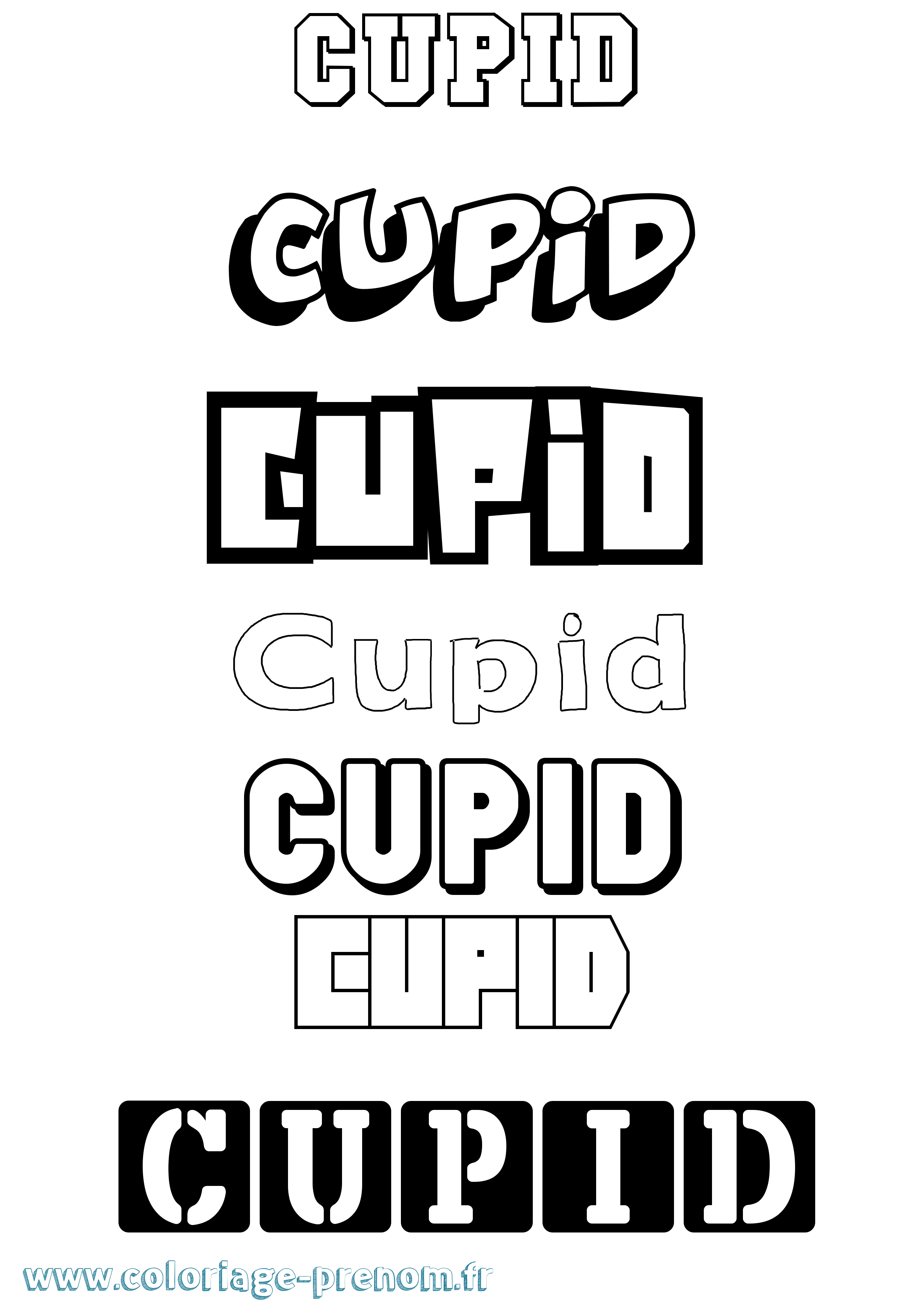 Coloriage prénom Cupid Simple