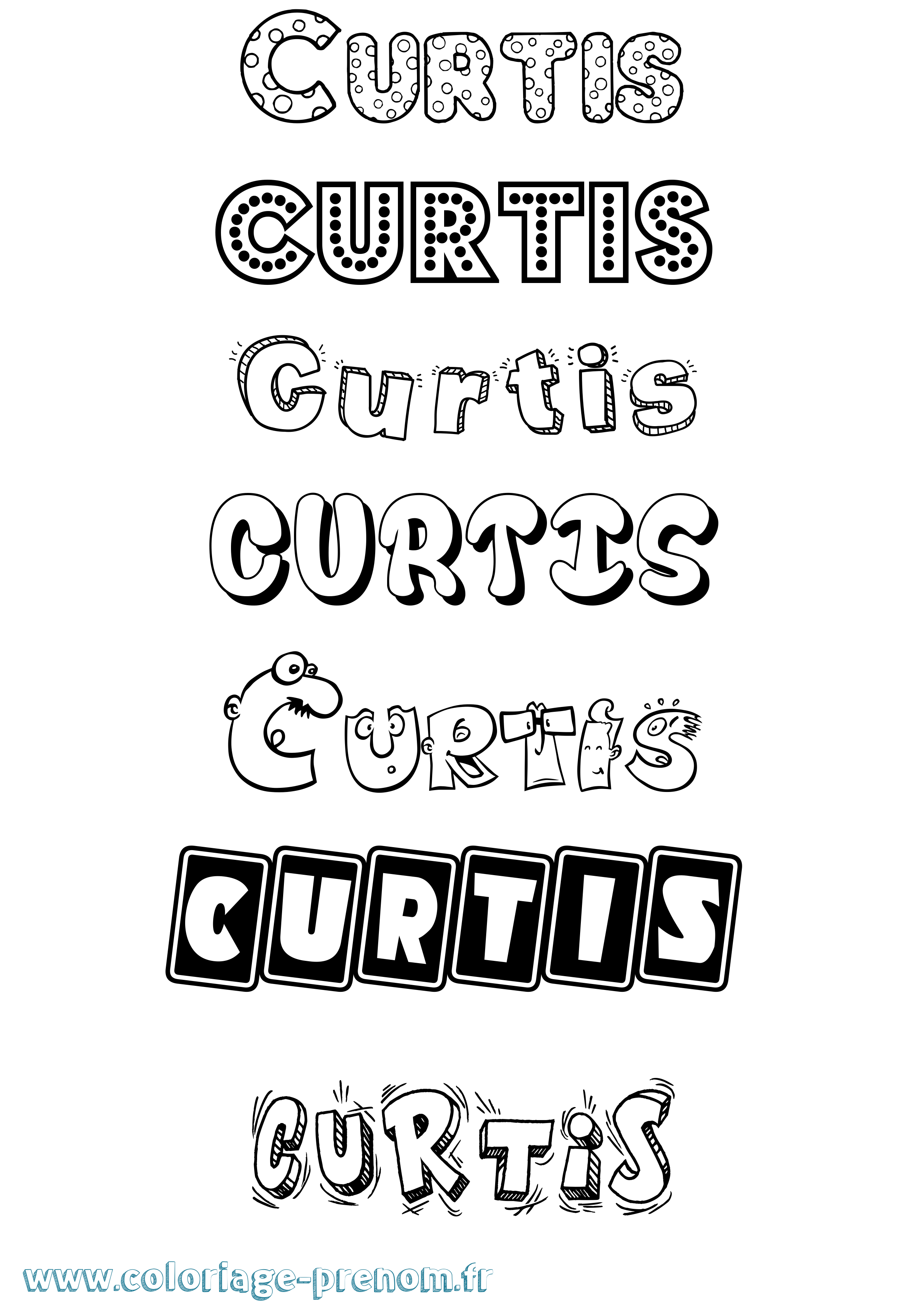 Coloriage prénom Curtis Fun