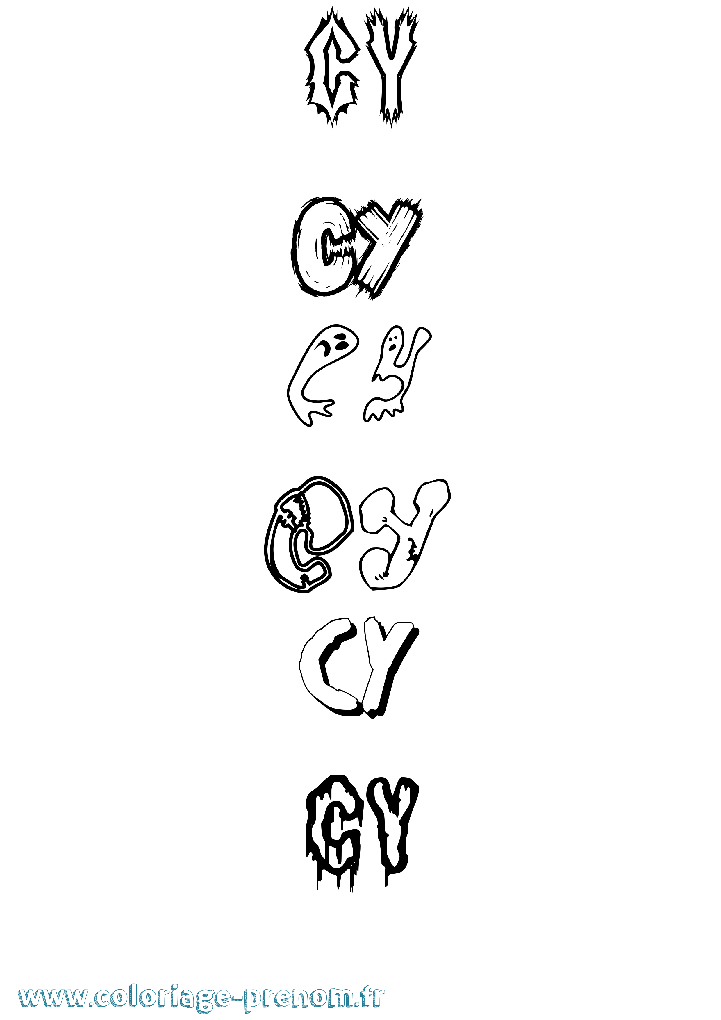 Coloriage Cy Frisson Coloriage prénom Cy Frisson