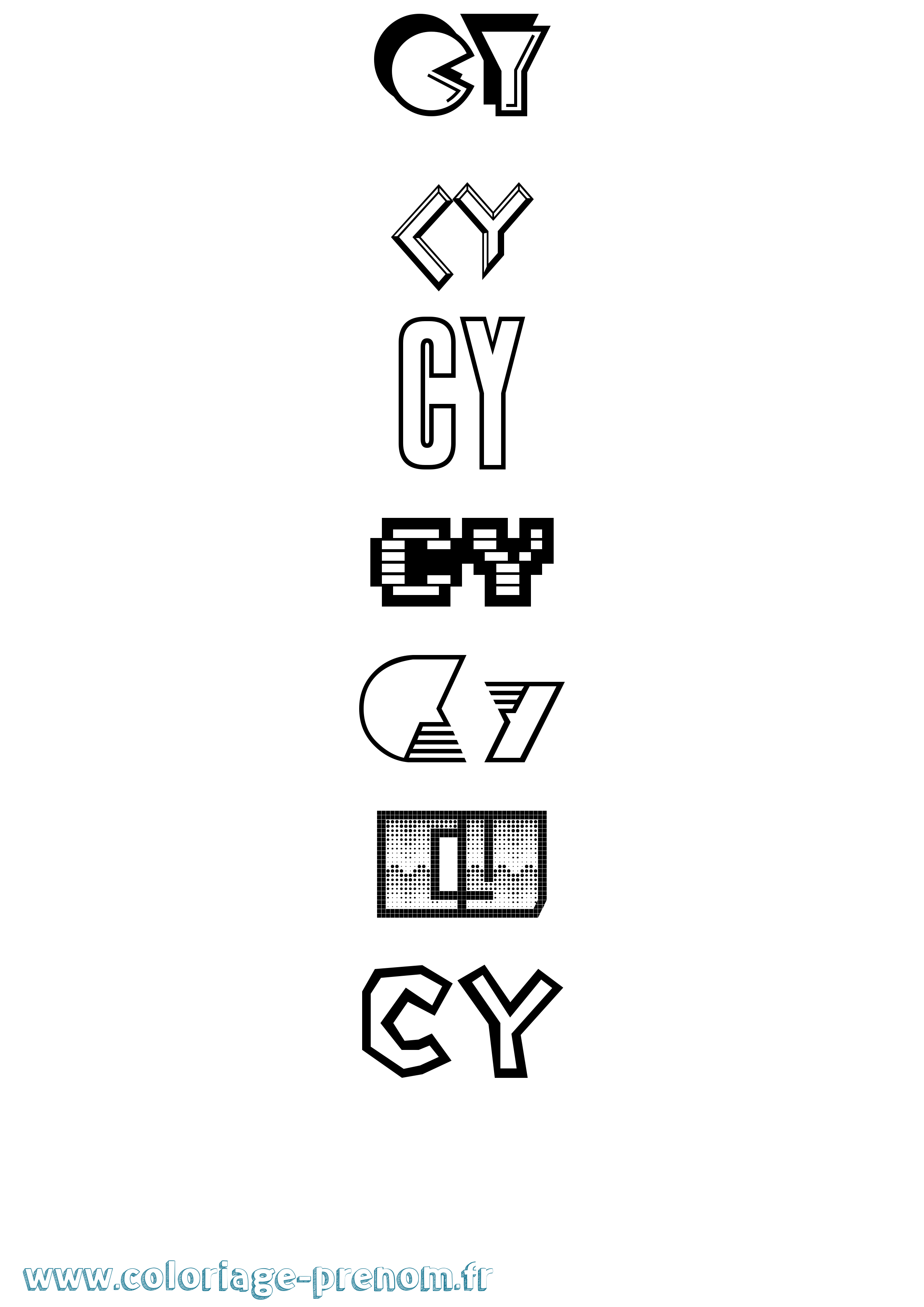 Coloriage Cy Jeux Vidéos Coloriage prénom Cy Jeux Vidéos