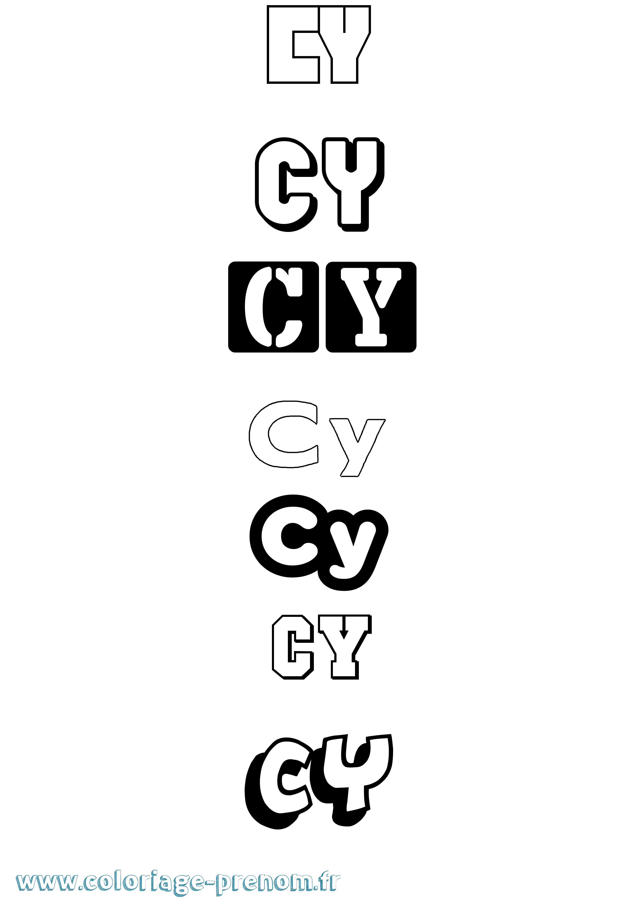 Coloriage Cy Simple Coloriage prénom Cy Simple