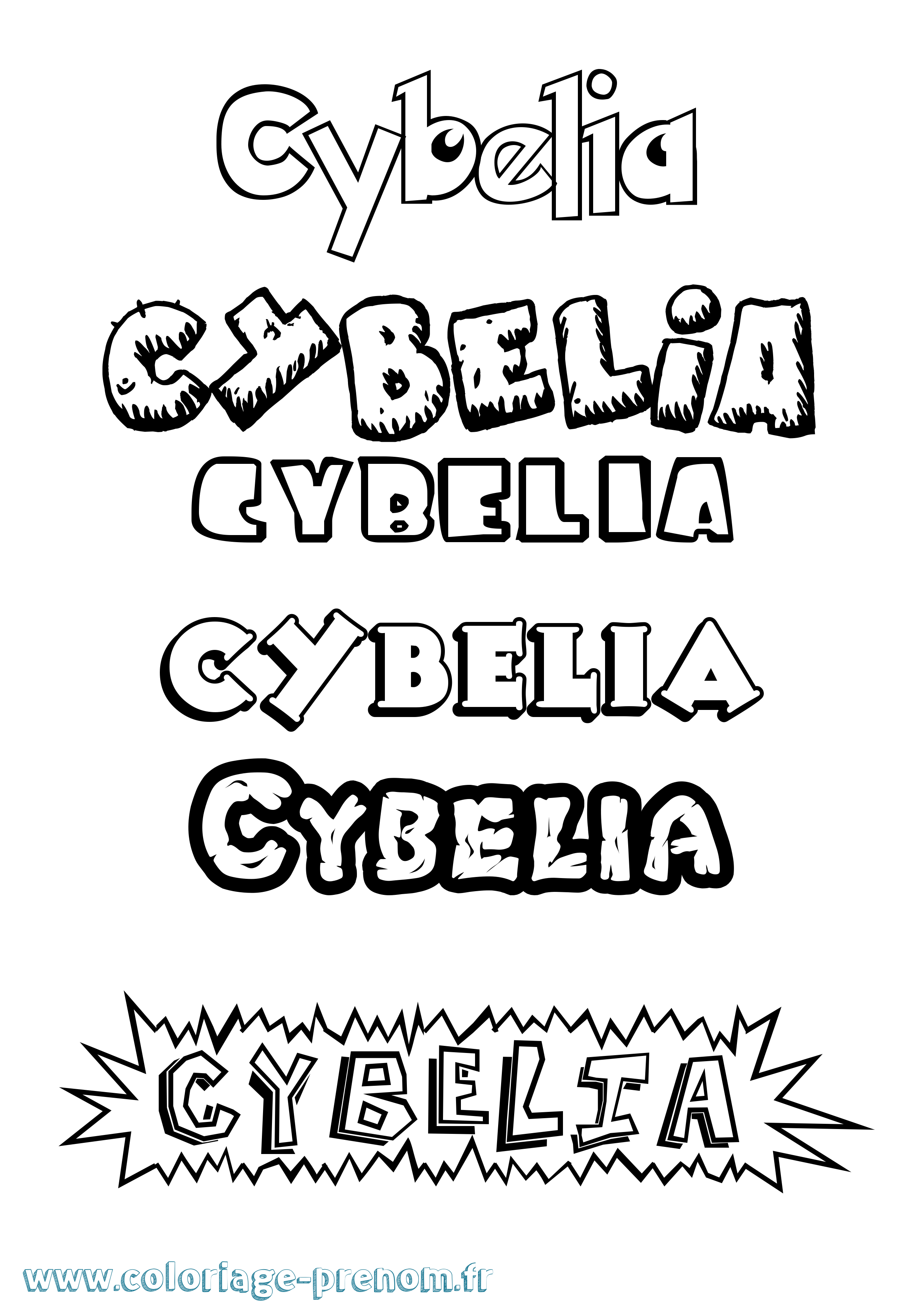 Coloriage prénom Cybelia Dessin Animé