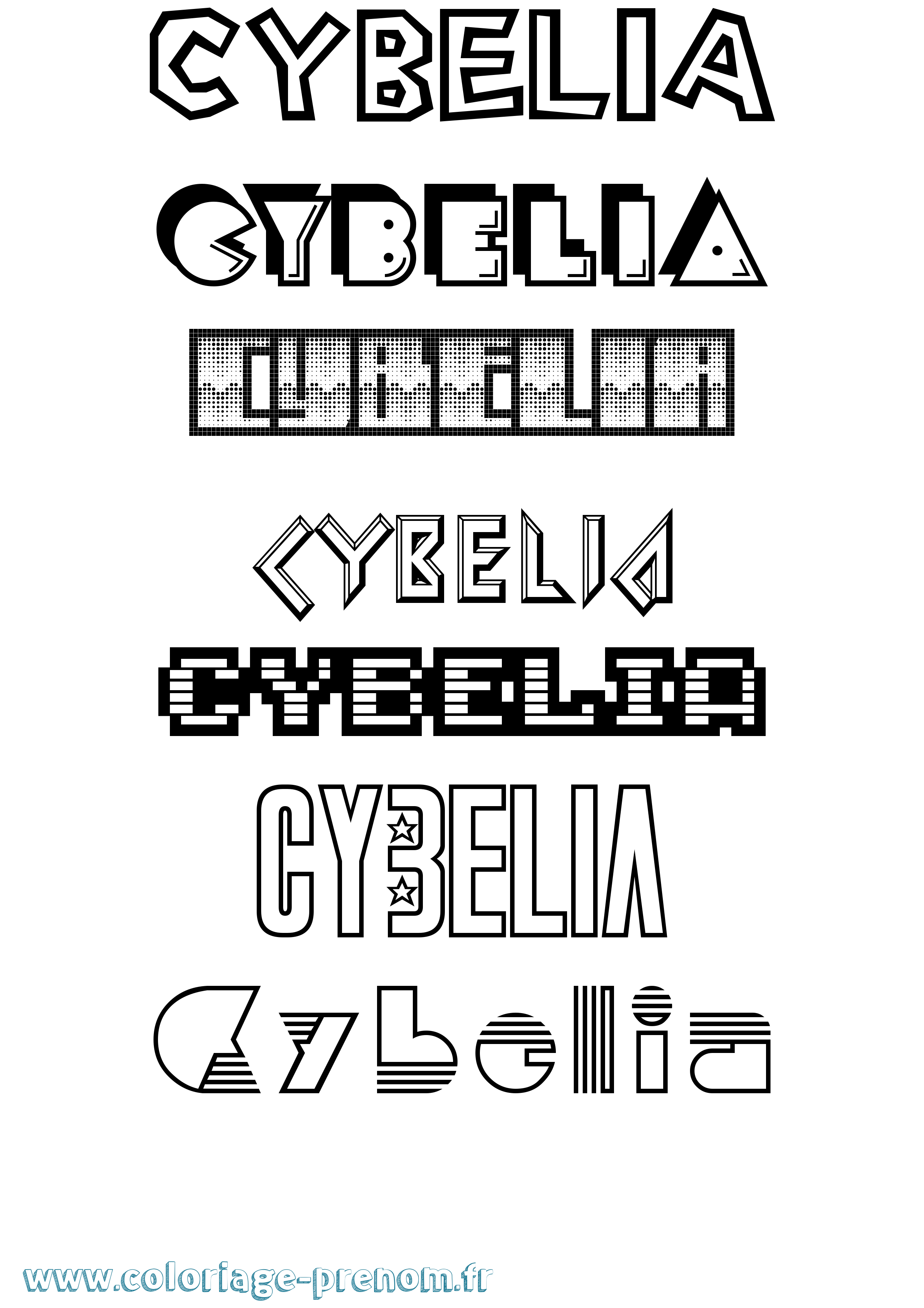 Coloriage prénom Cybelia Jeux Vidéos
