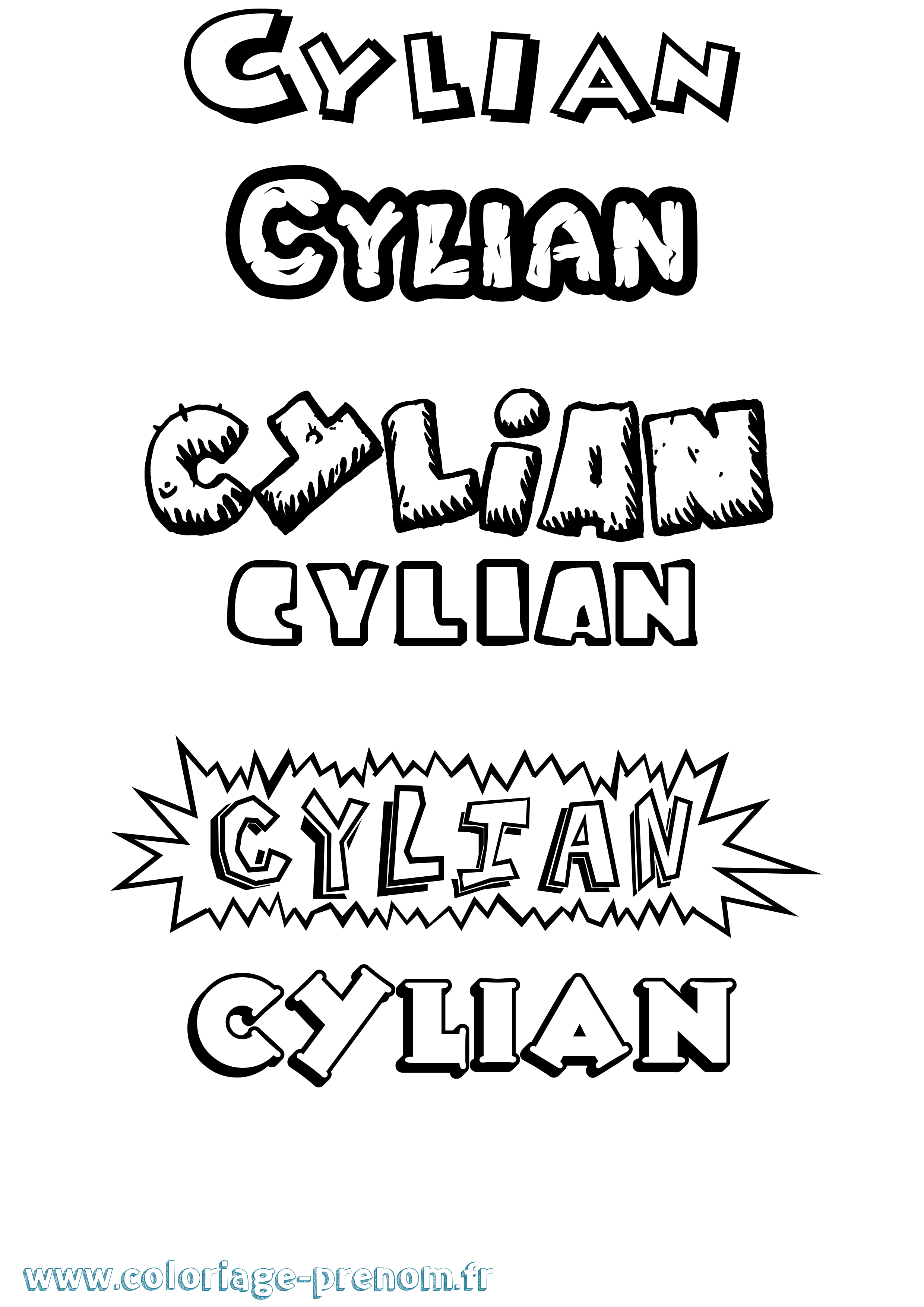 Coloriage prénom Cylian Dessin Animé
