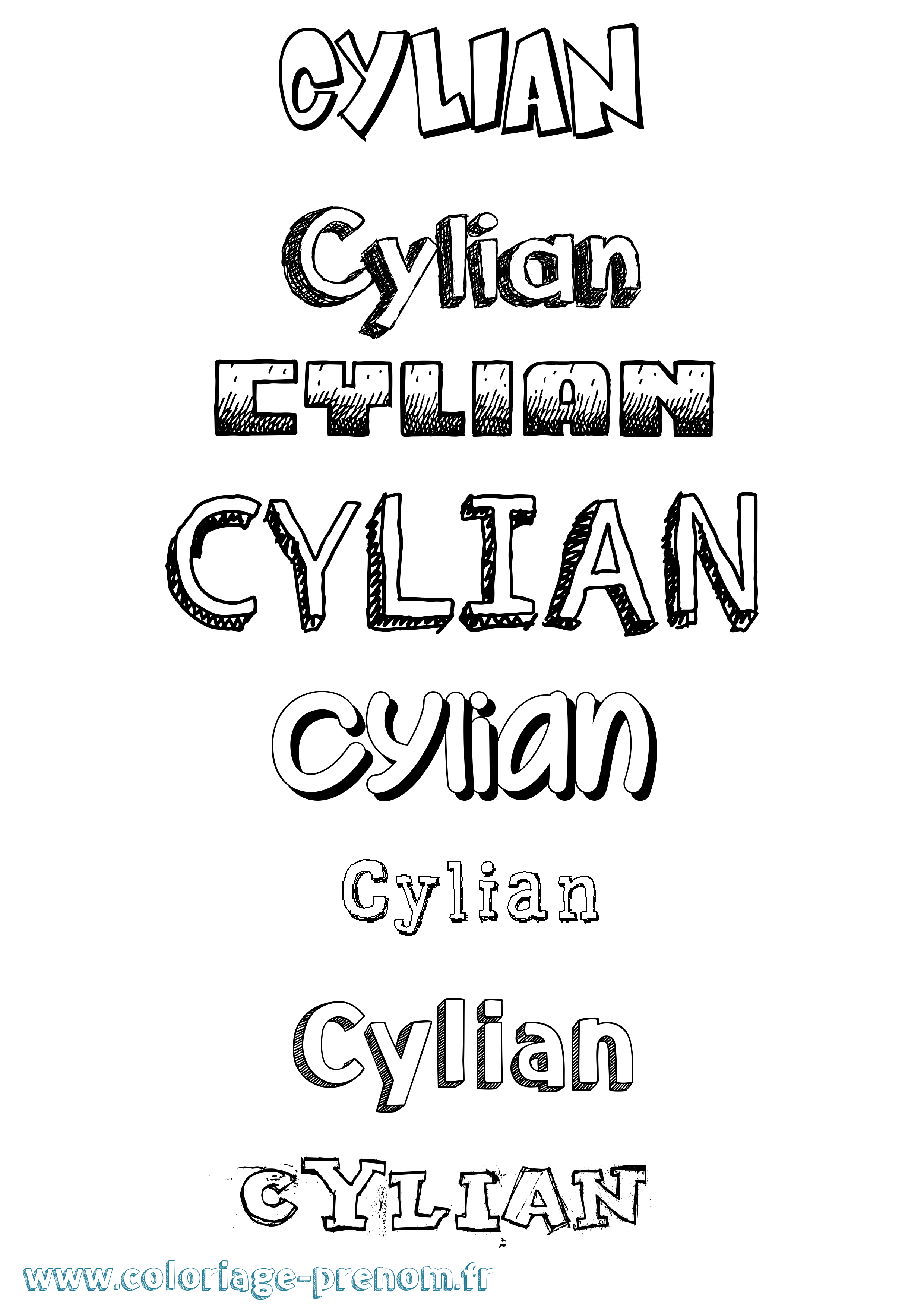 Coloriage prénom Cylian Dessiné