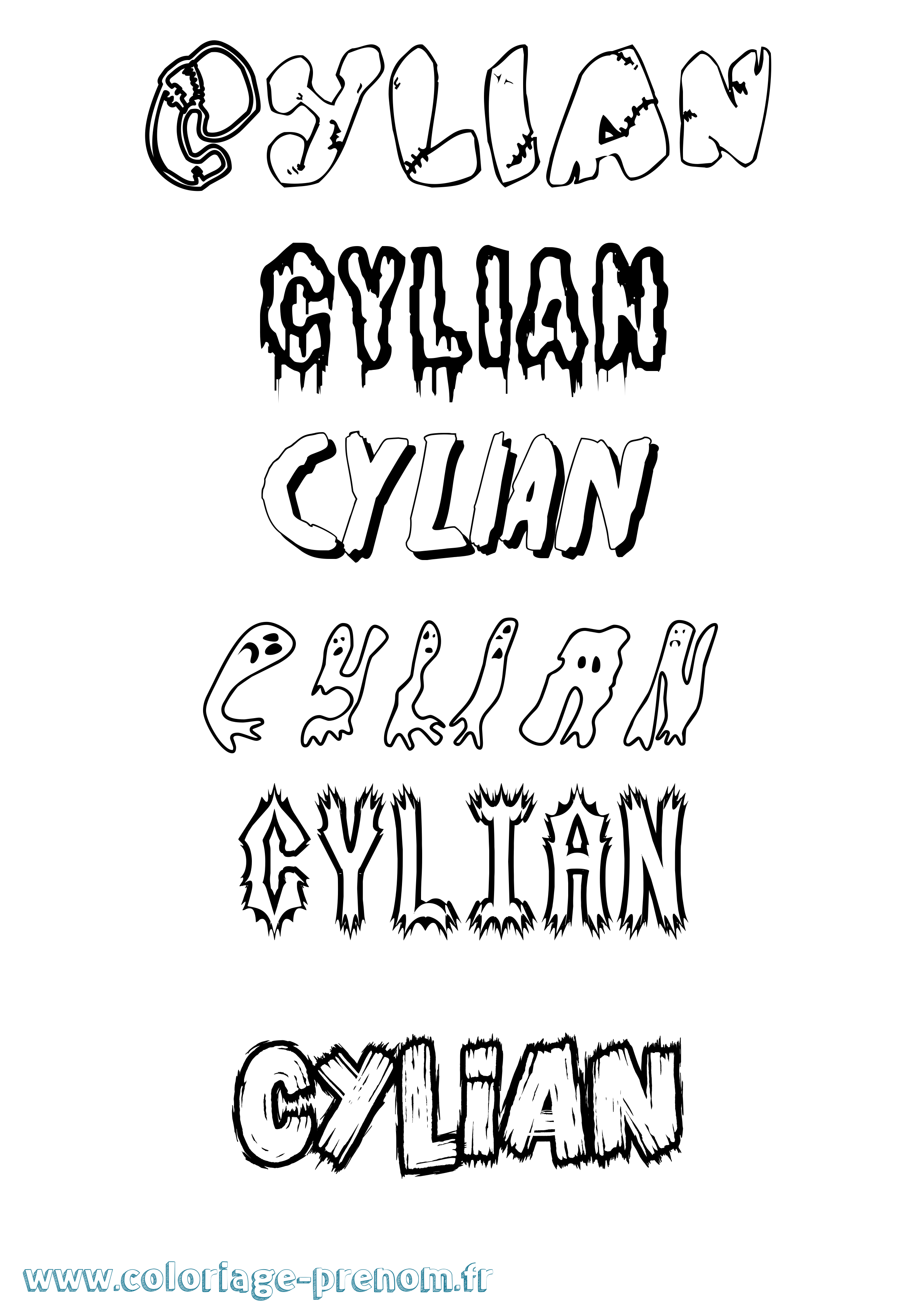 Coloriage prénom Cylian Frisson