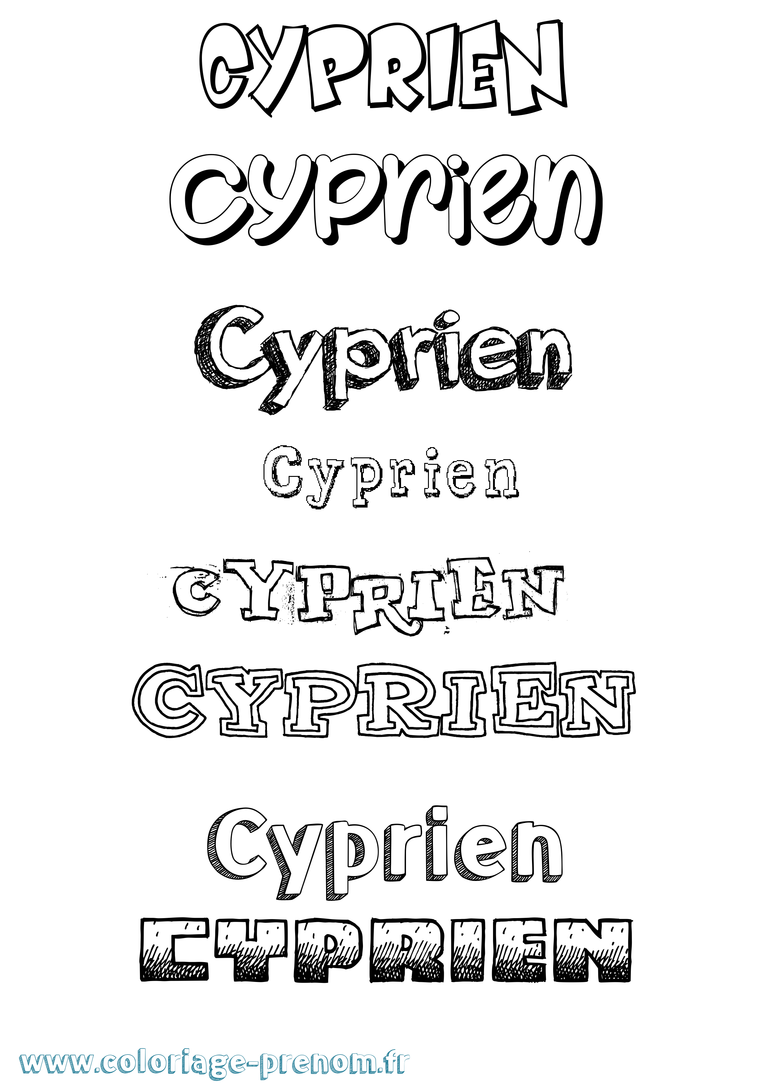 Coloriage prénom Cyprien