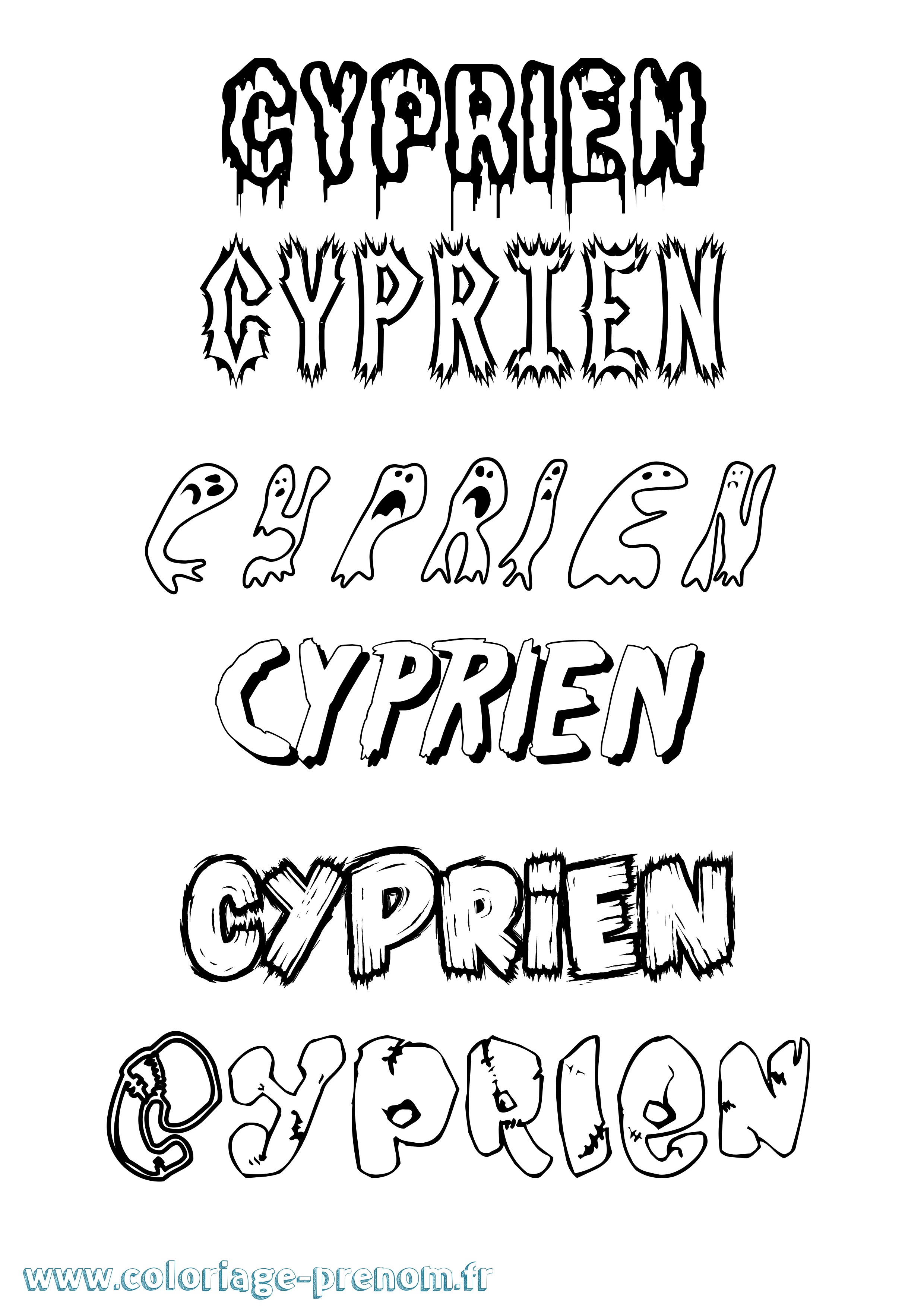 Coloriage prénom Cyprien Frisson