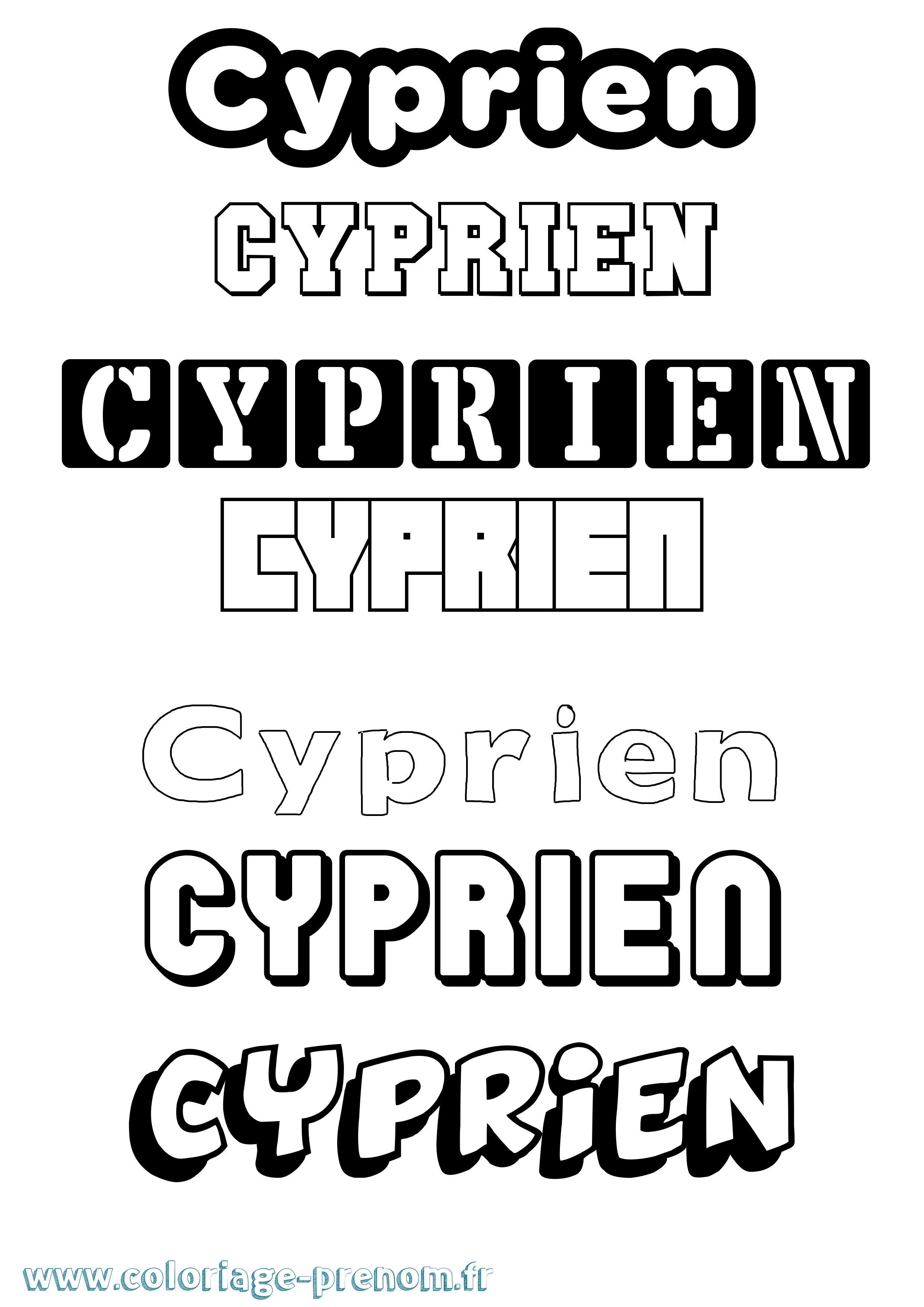 Coloriage prénom Cyprien Simple