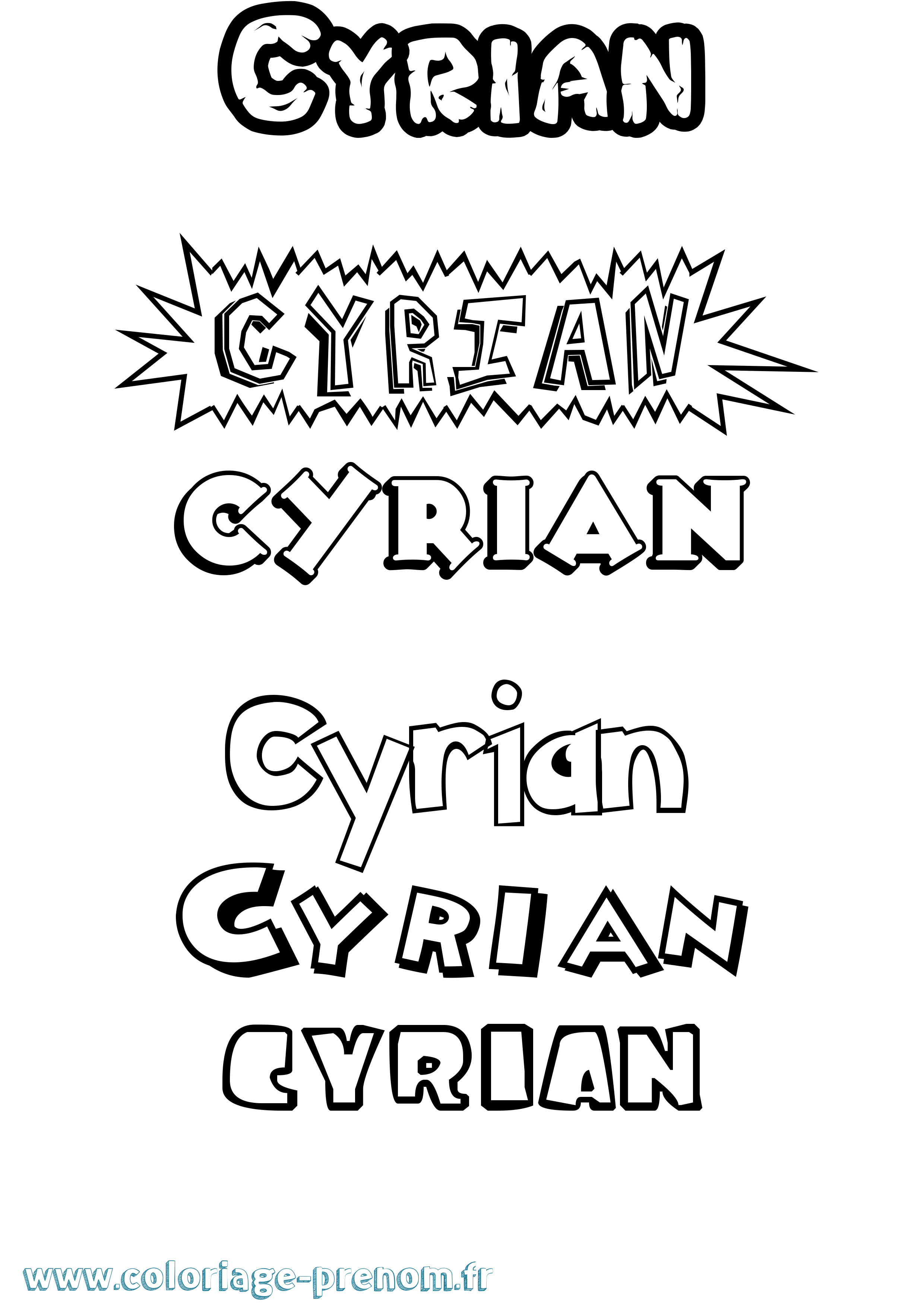 Coloriage prénom Cyrian