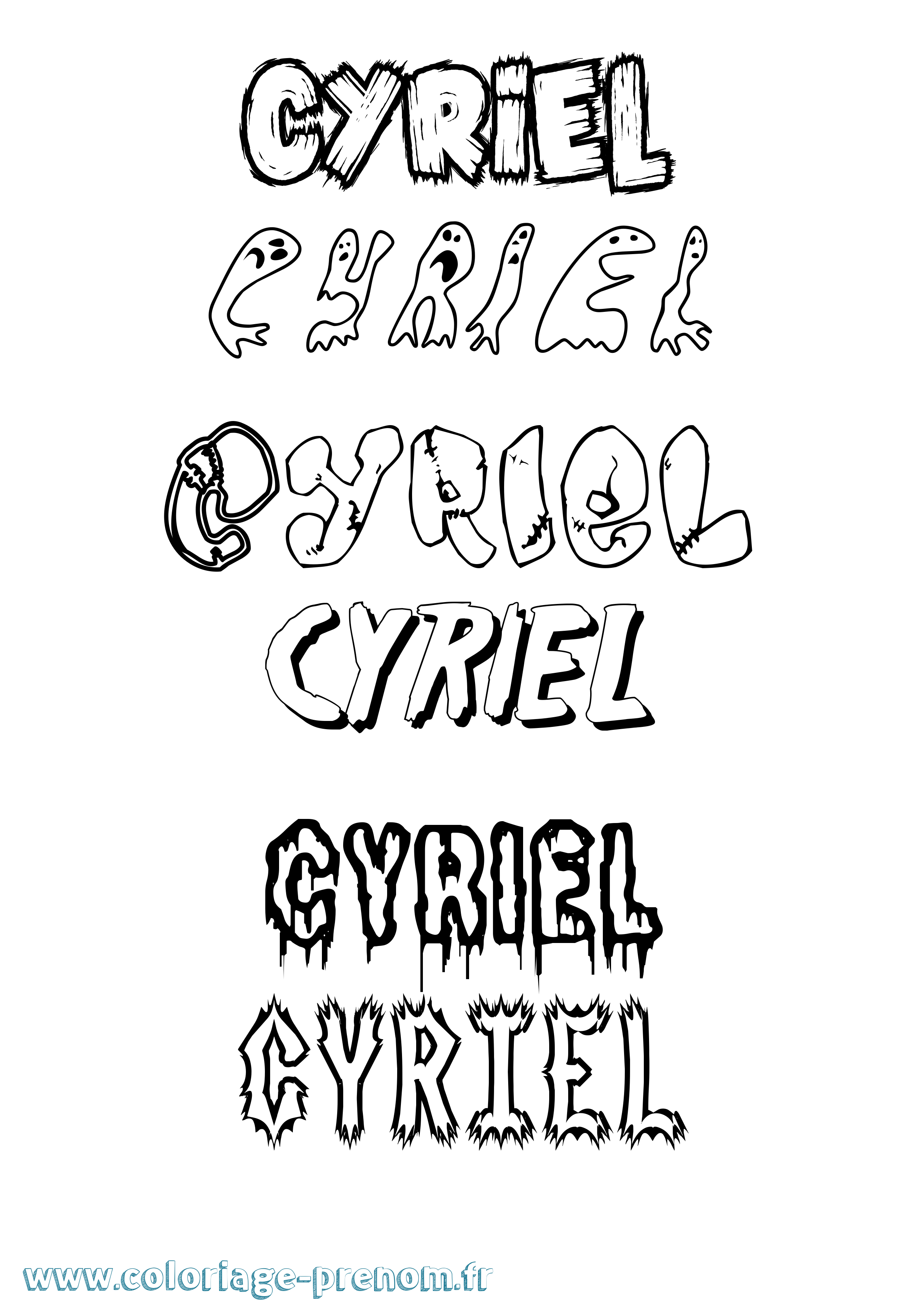 Coloriage prénom Cyriel Frisson