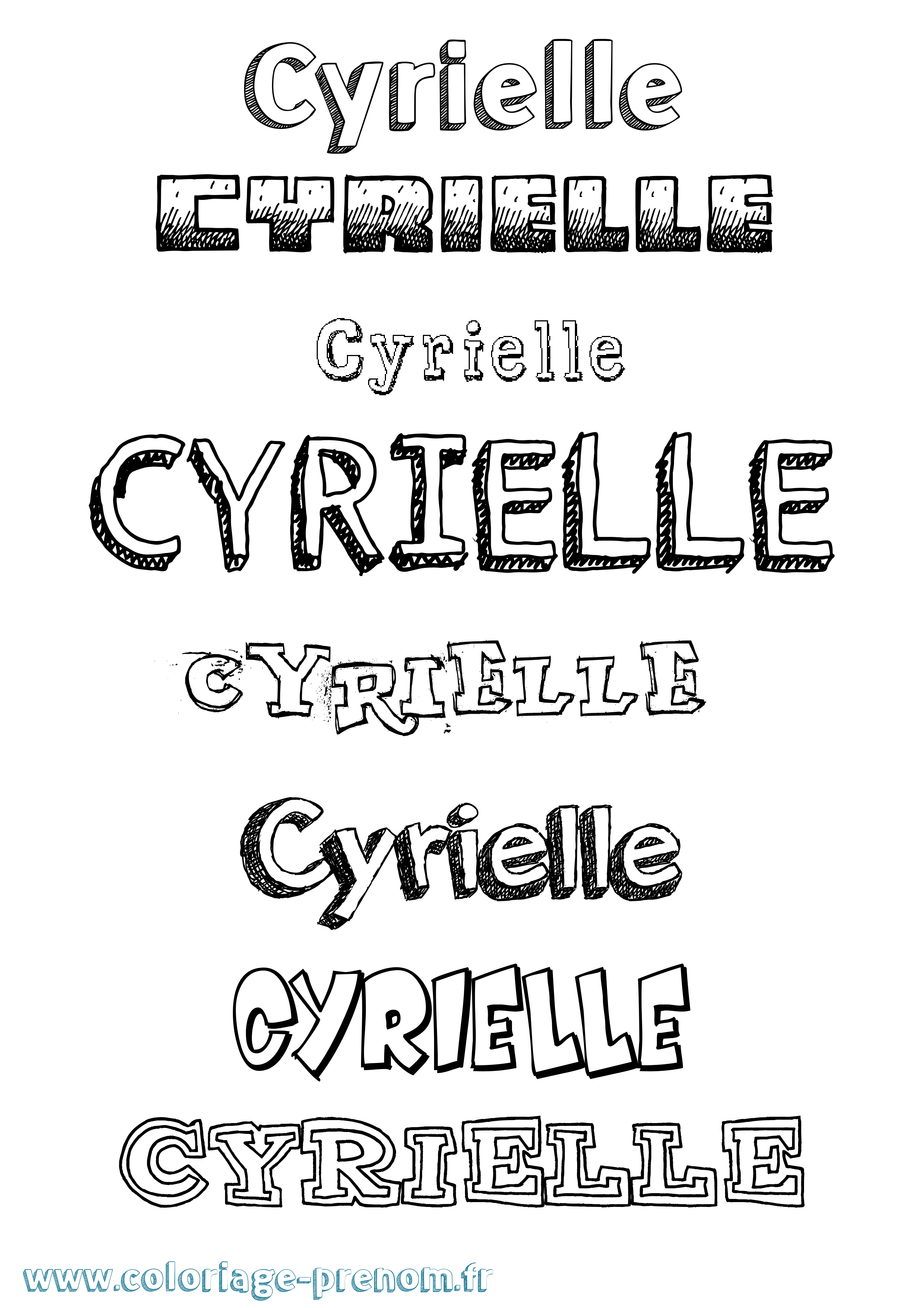 Coloriage prénom Cyrielle