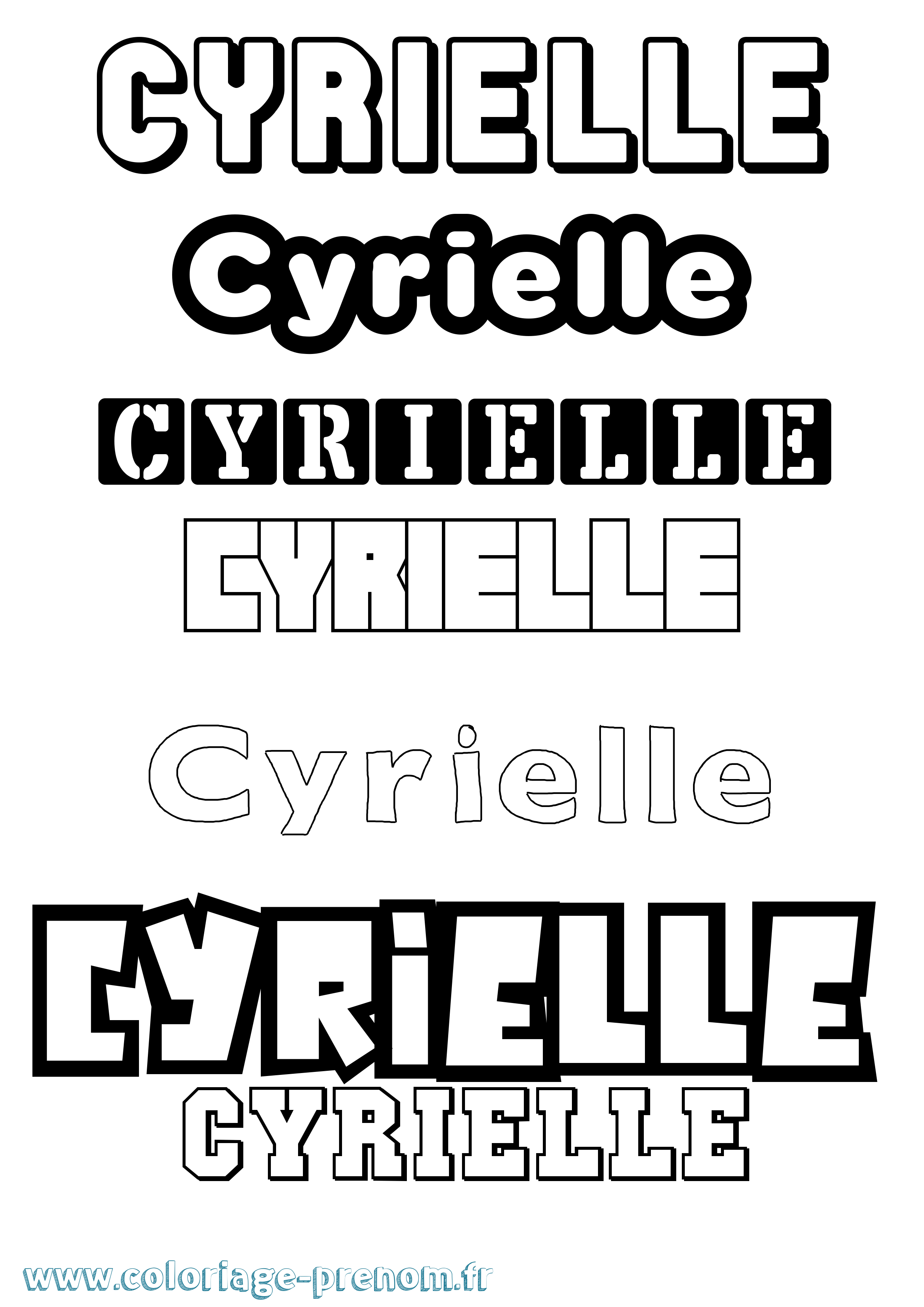 Coloriage prénom Cyrielle