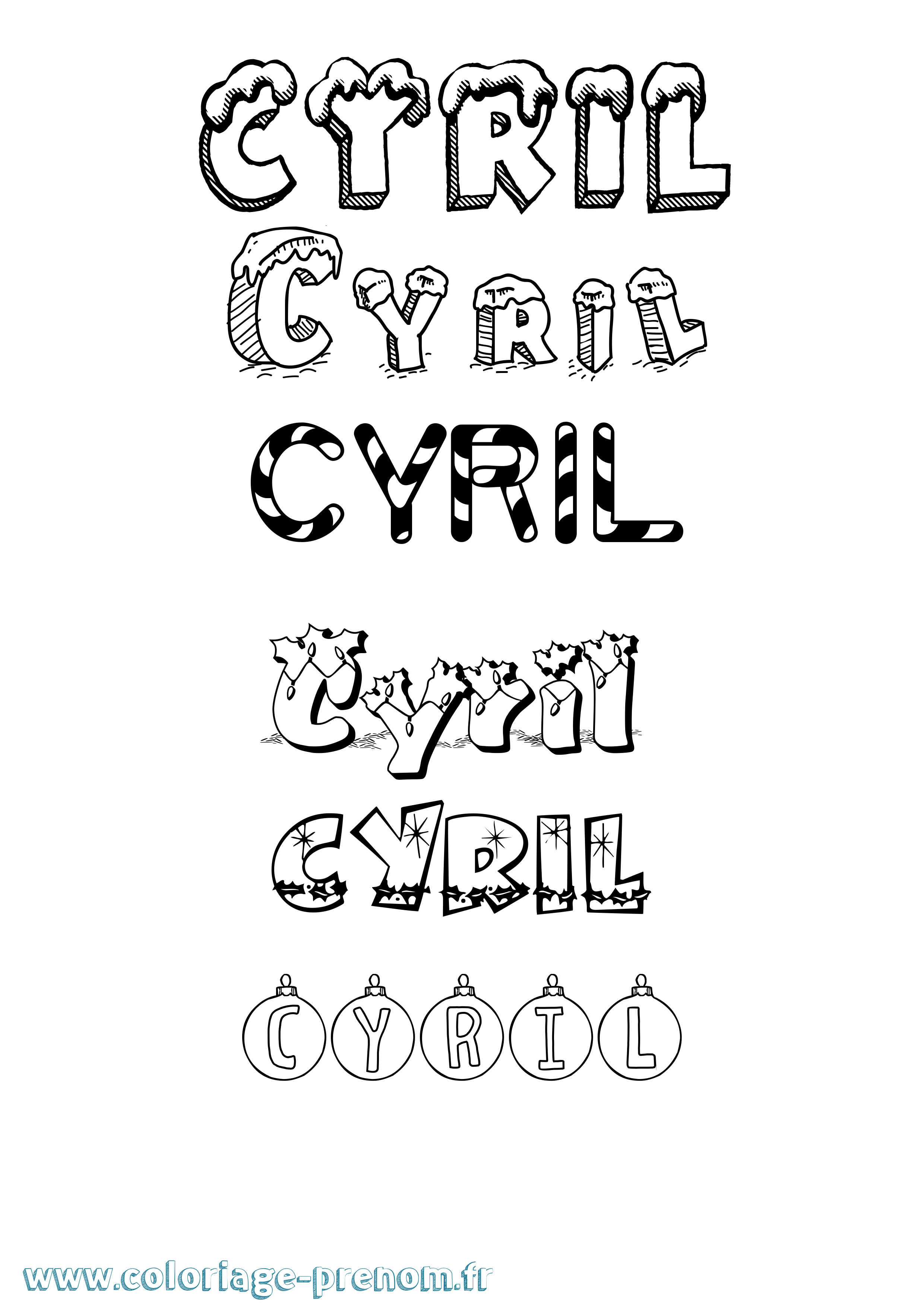Coloriage prénom Cyril