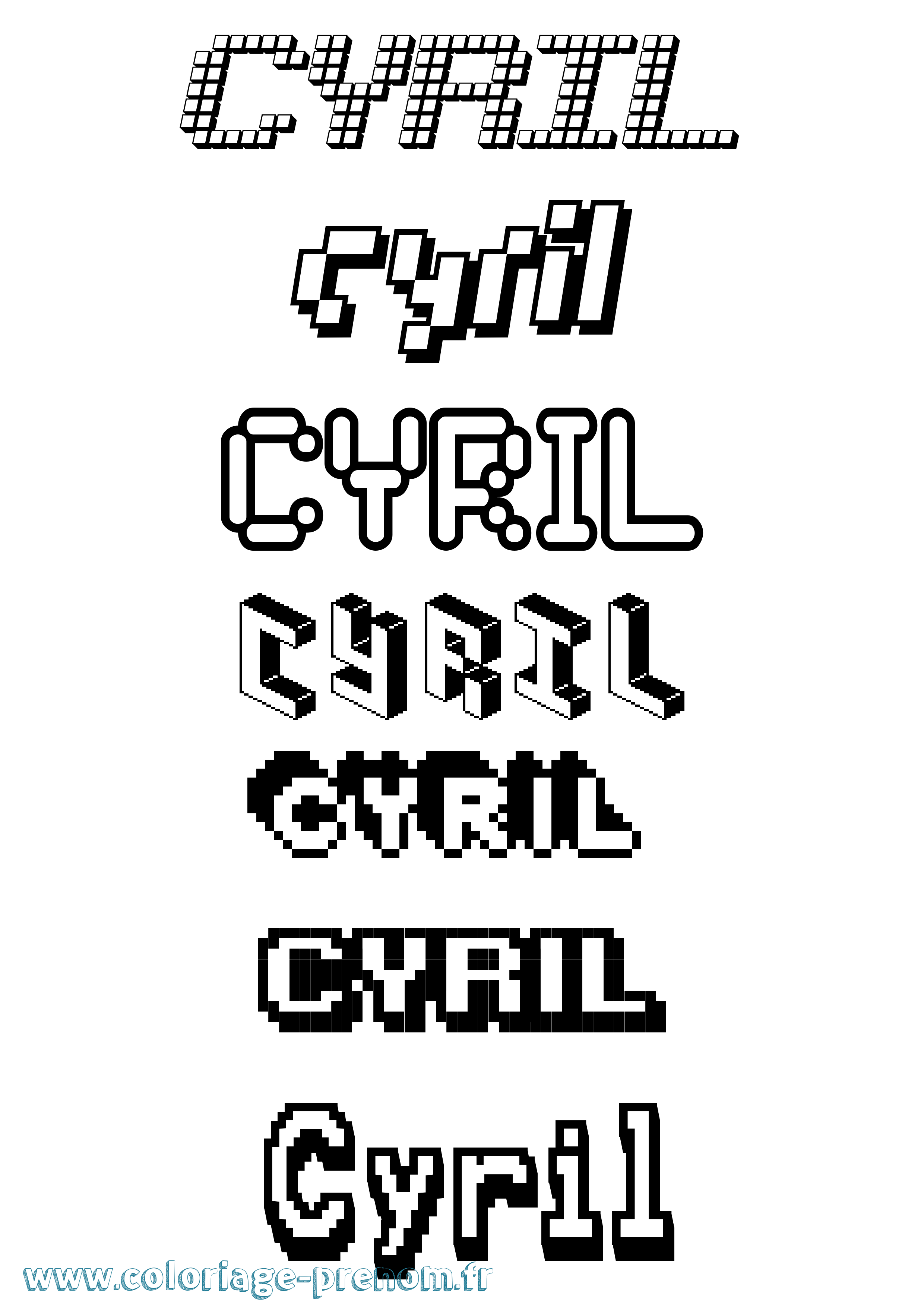 Coloriage prénom Cyril
