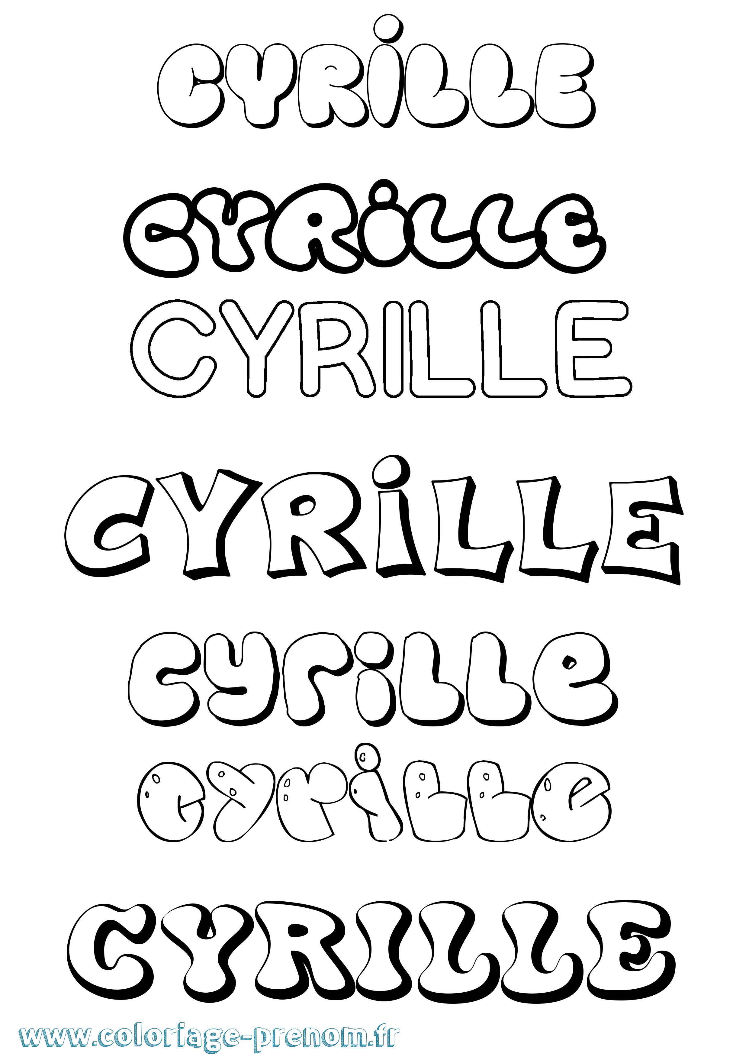 Coloriage Cyrille Coloriage prénom Cyrille