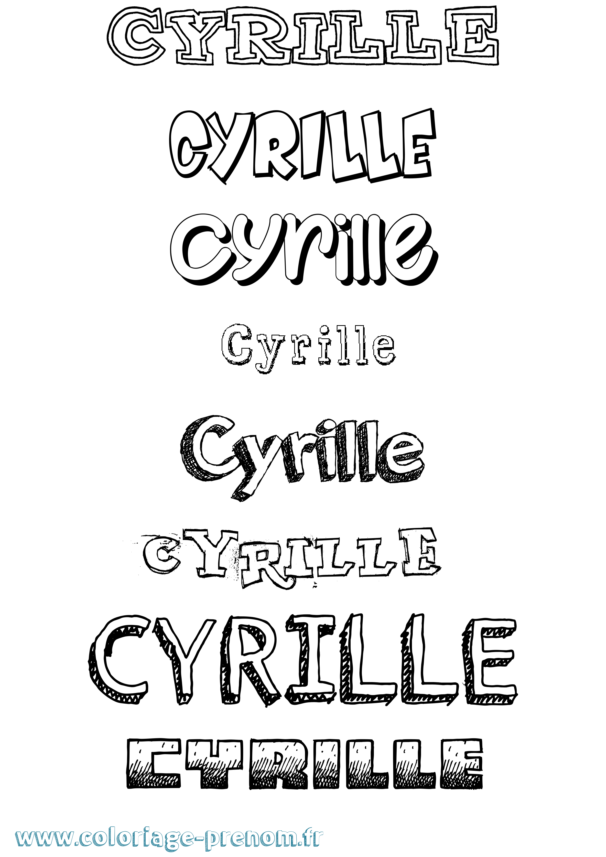 Coloriage Cyrille Coloriage prénom Cyrille