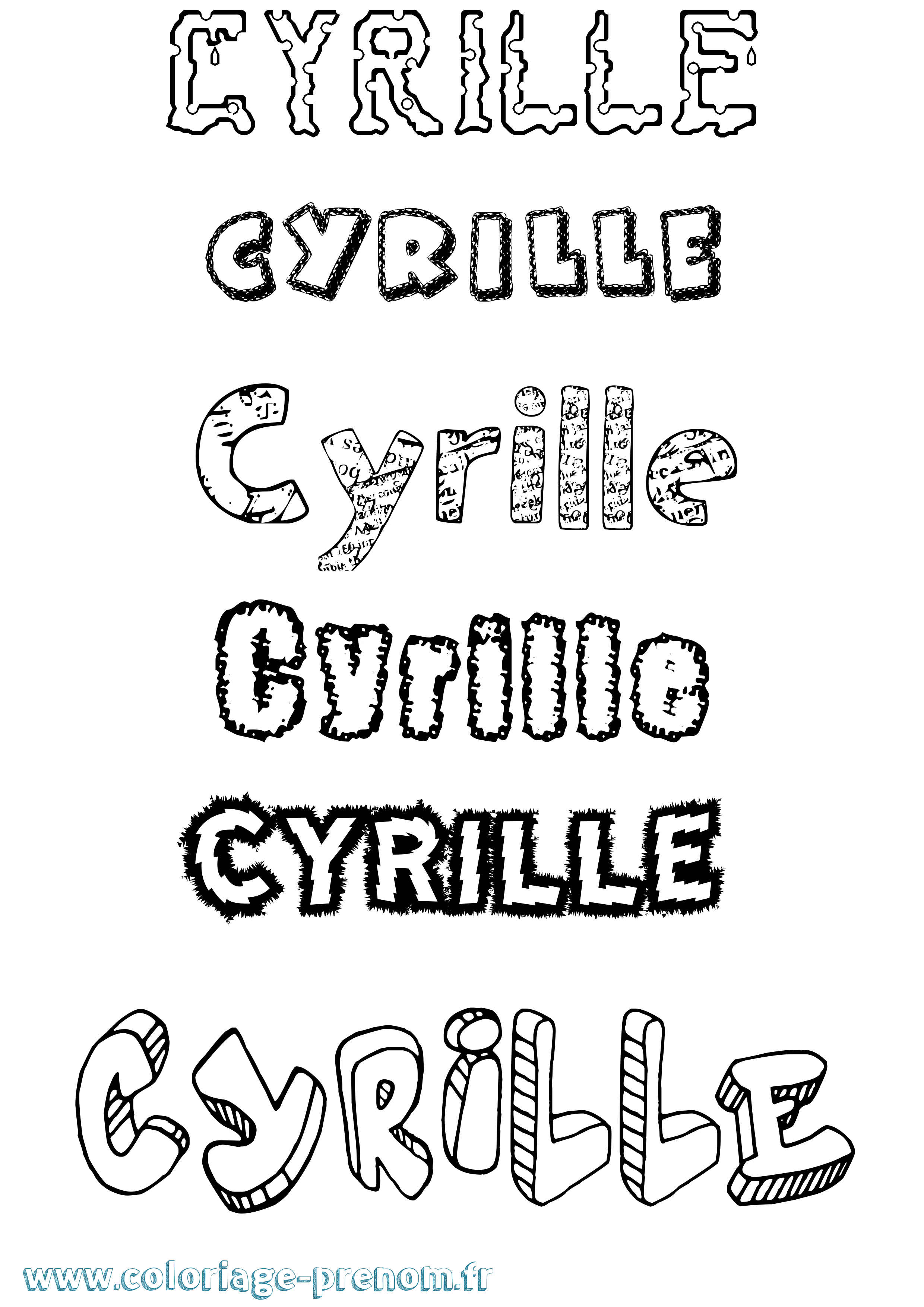 Coloriage Cyrille Coloriage prénom Cyrille