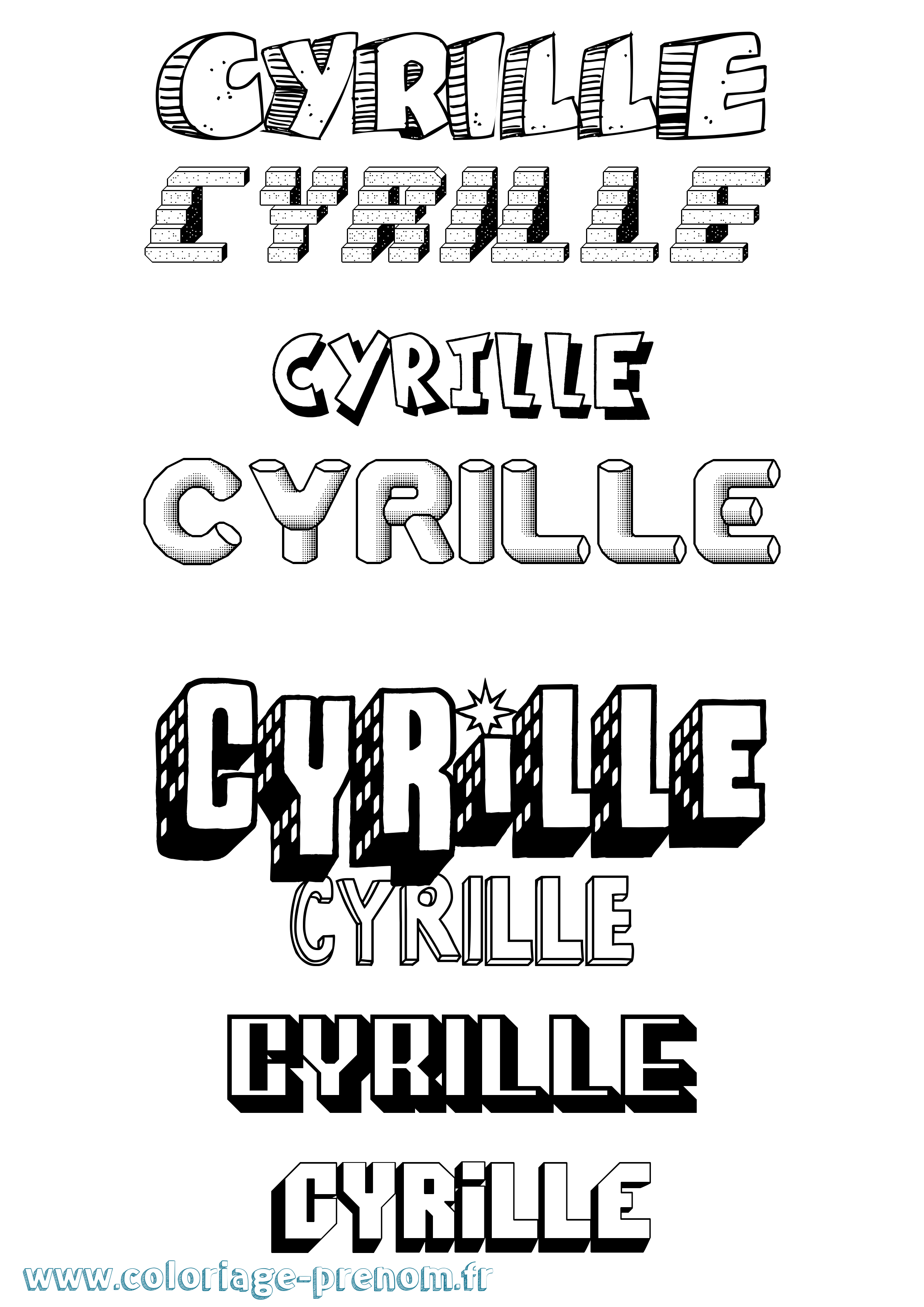Coloriage Cyrille Coloriage prénom Cyrille