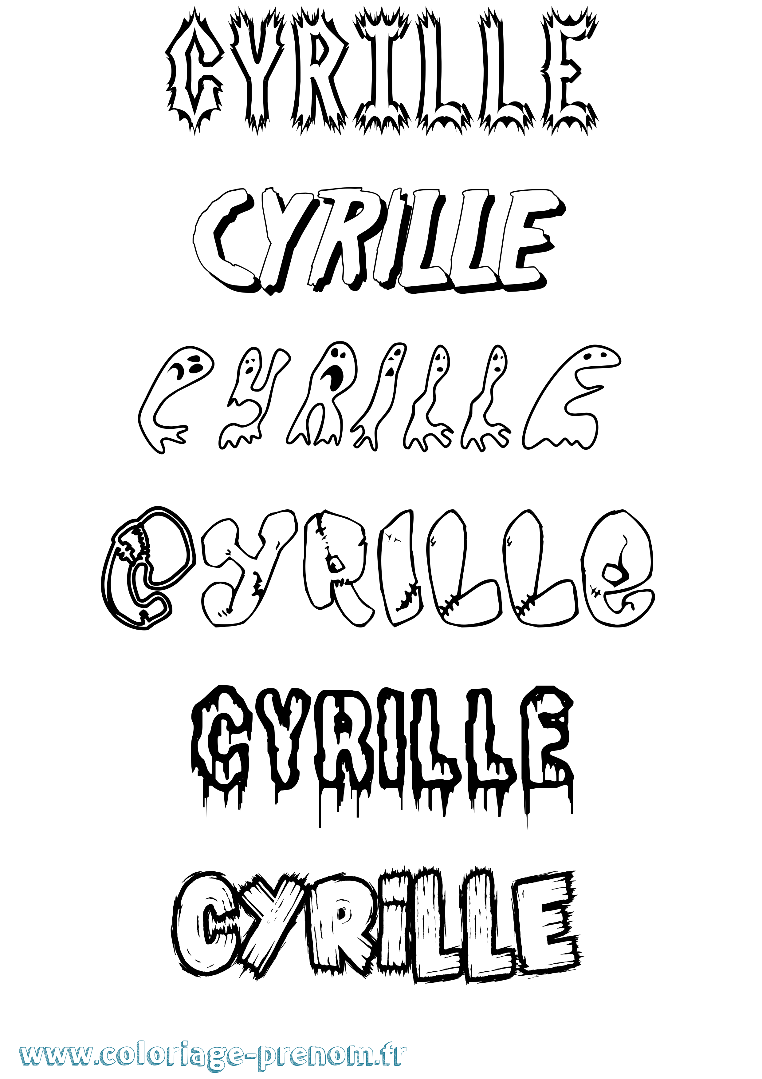 Coloriage Cyrille Coloriage prénom Cyrille