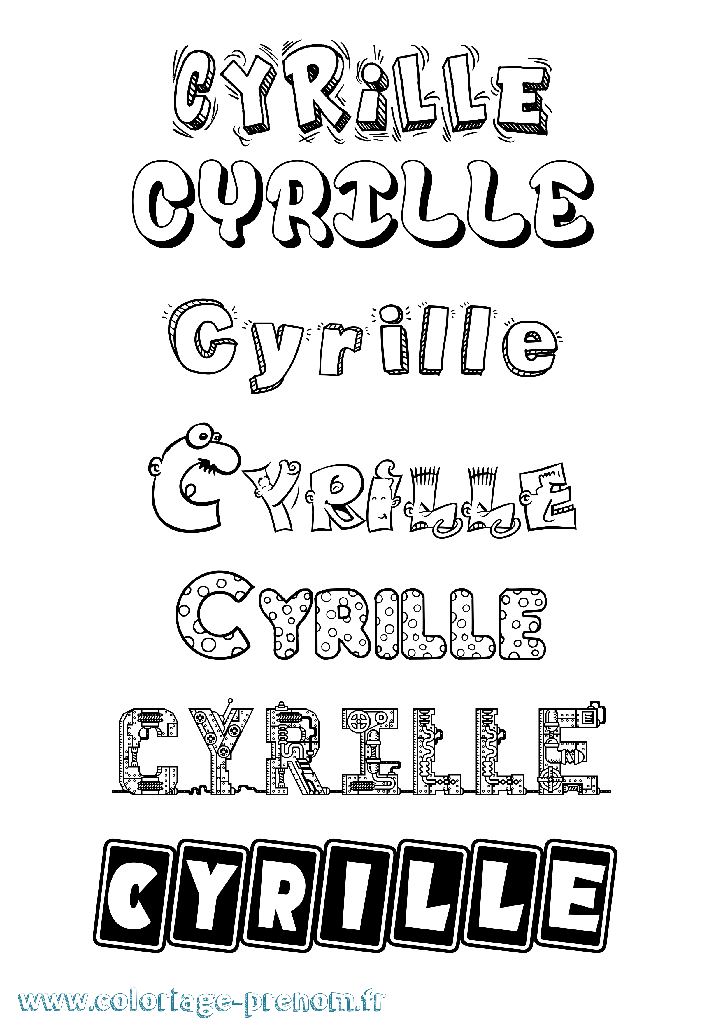 Coloriage Cyrille Coloriage prénom Cyrille