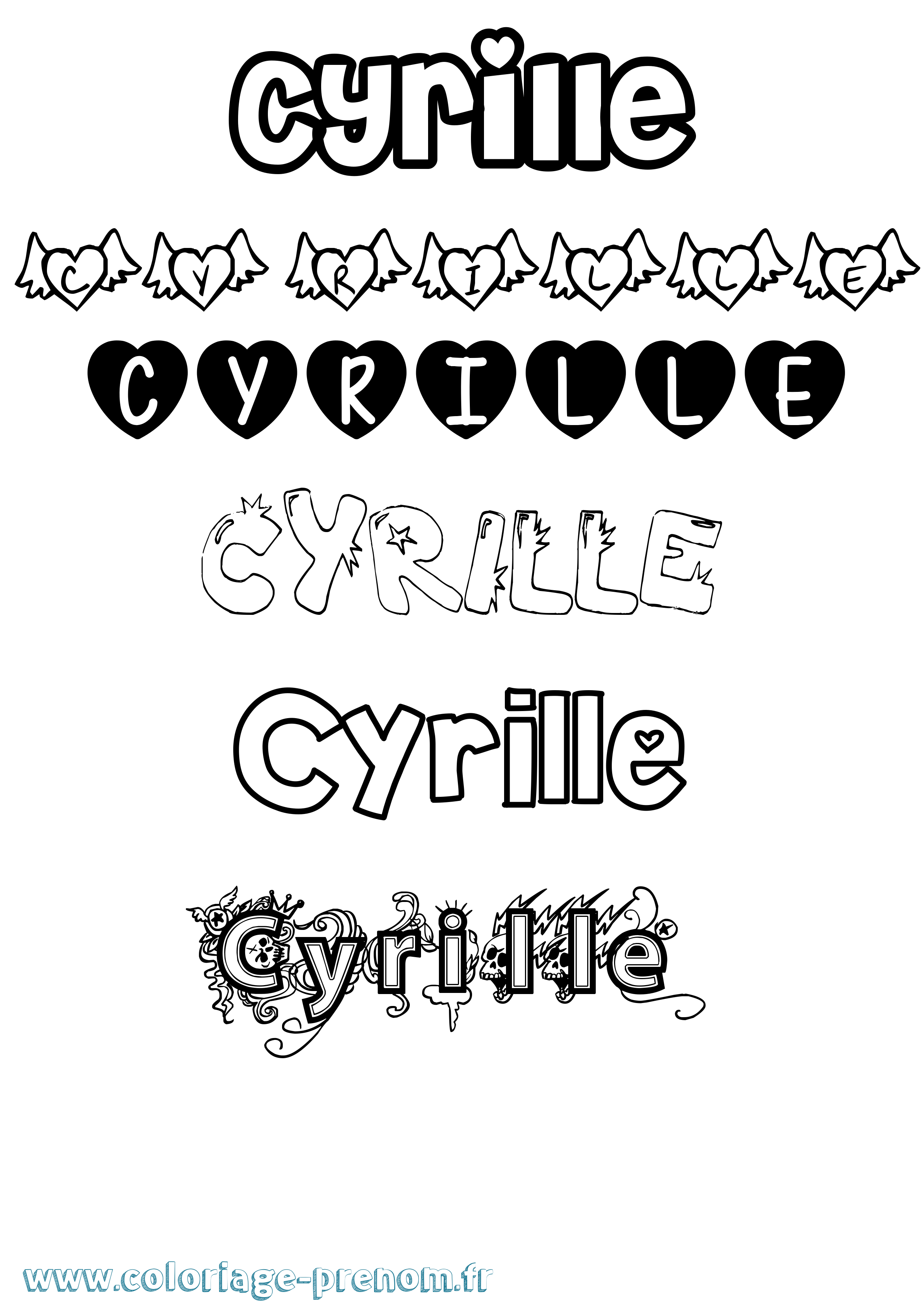 Coloriage Cyrille Coloriage prénom Cyrille