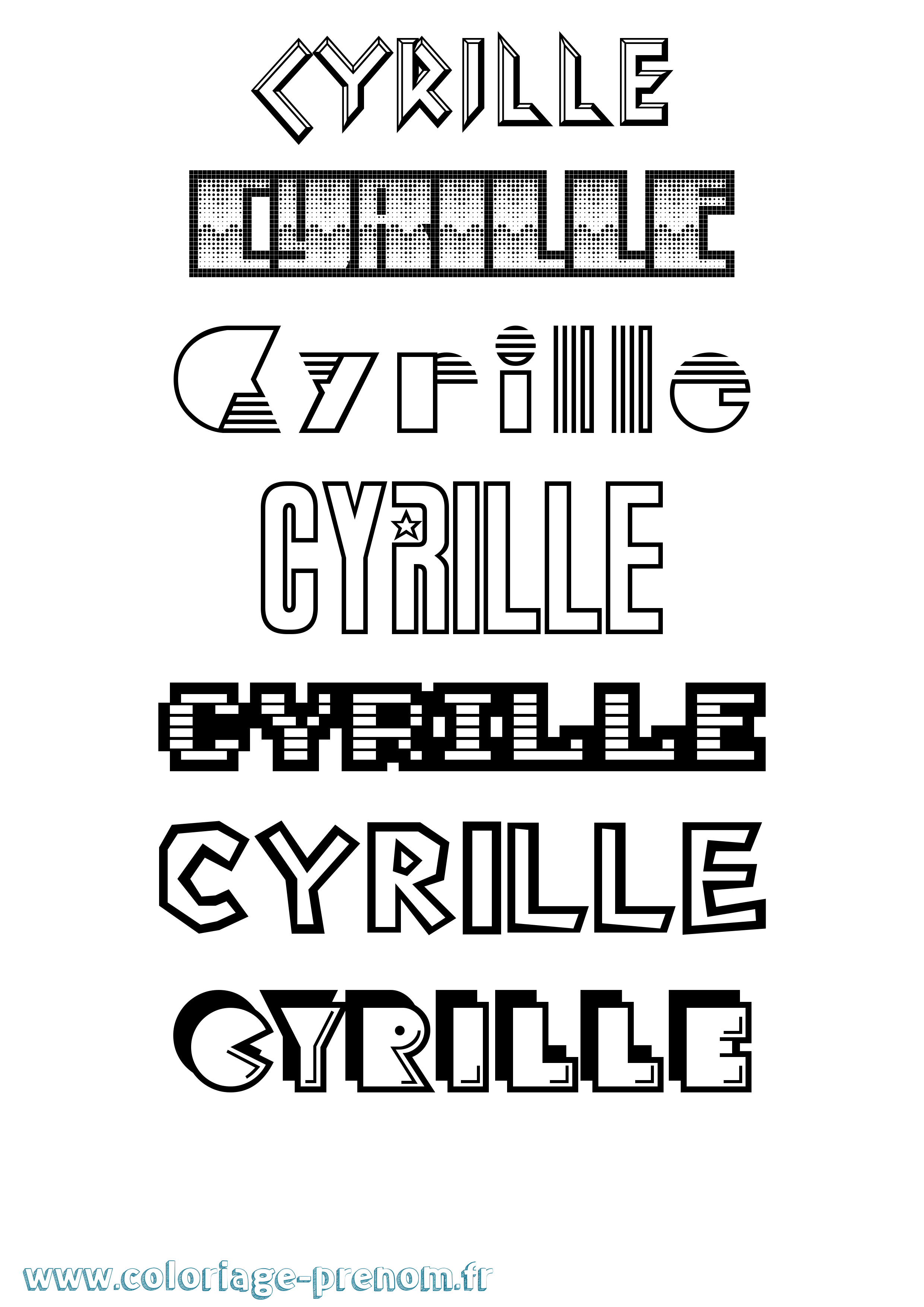 Coloriage Cyrille Coloriage prénom Cyrille