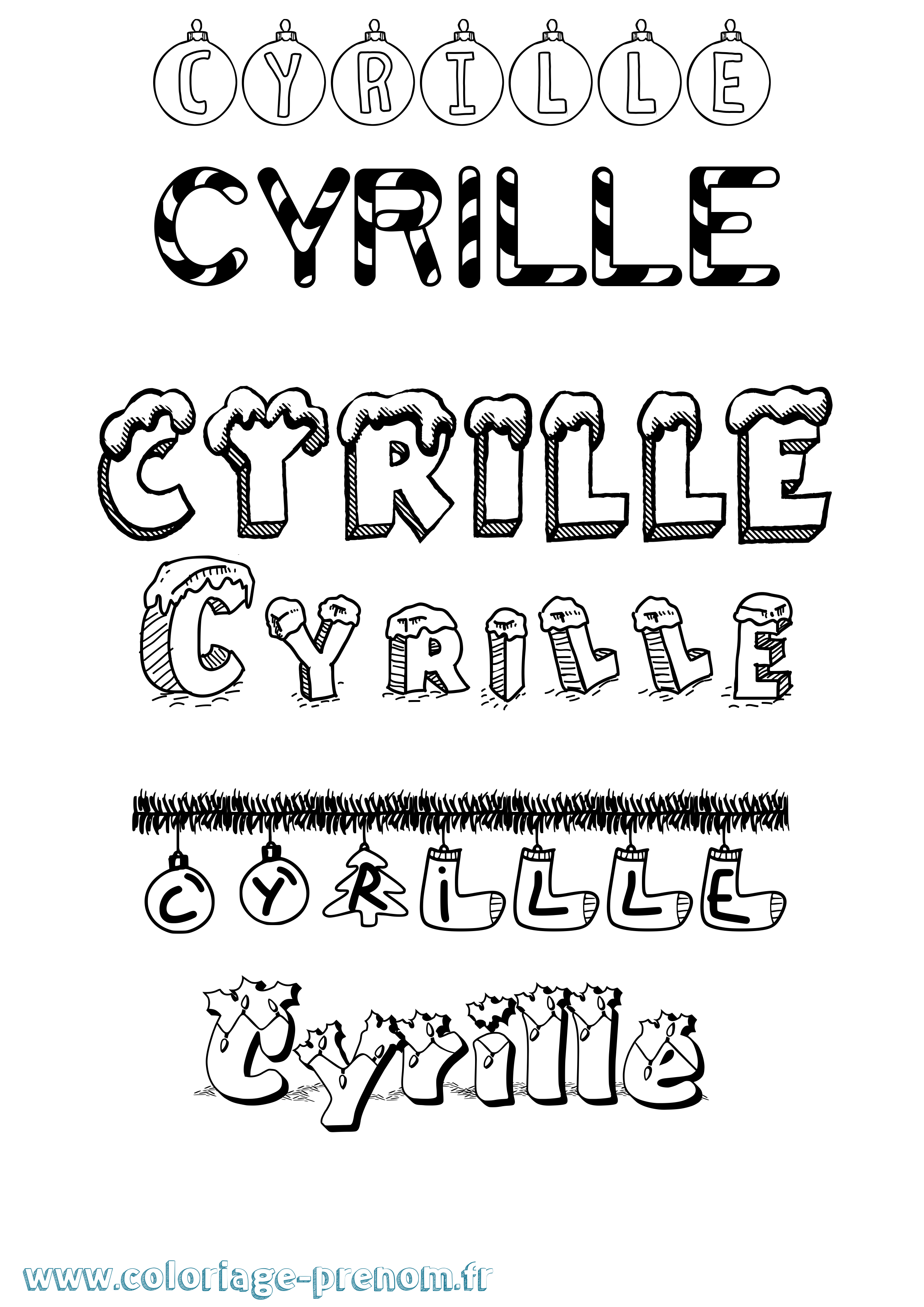 Coloriage Cyrille Coloriage prénom Cyrille