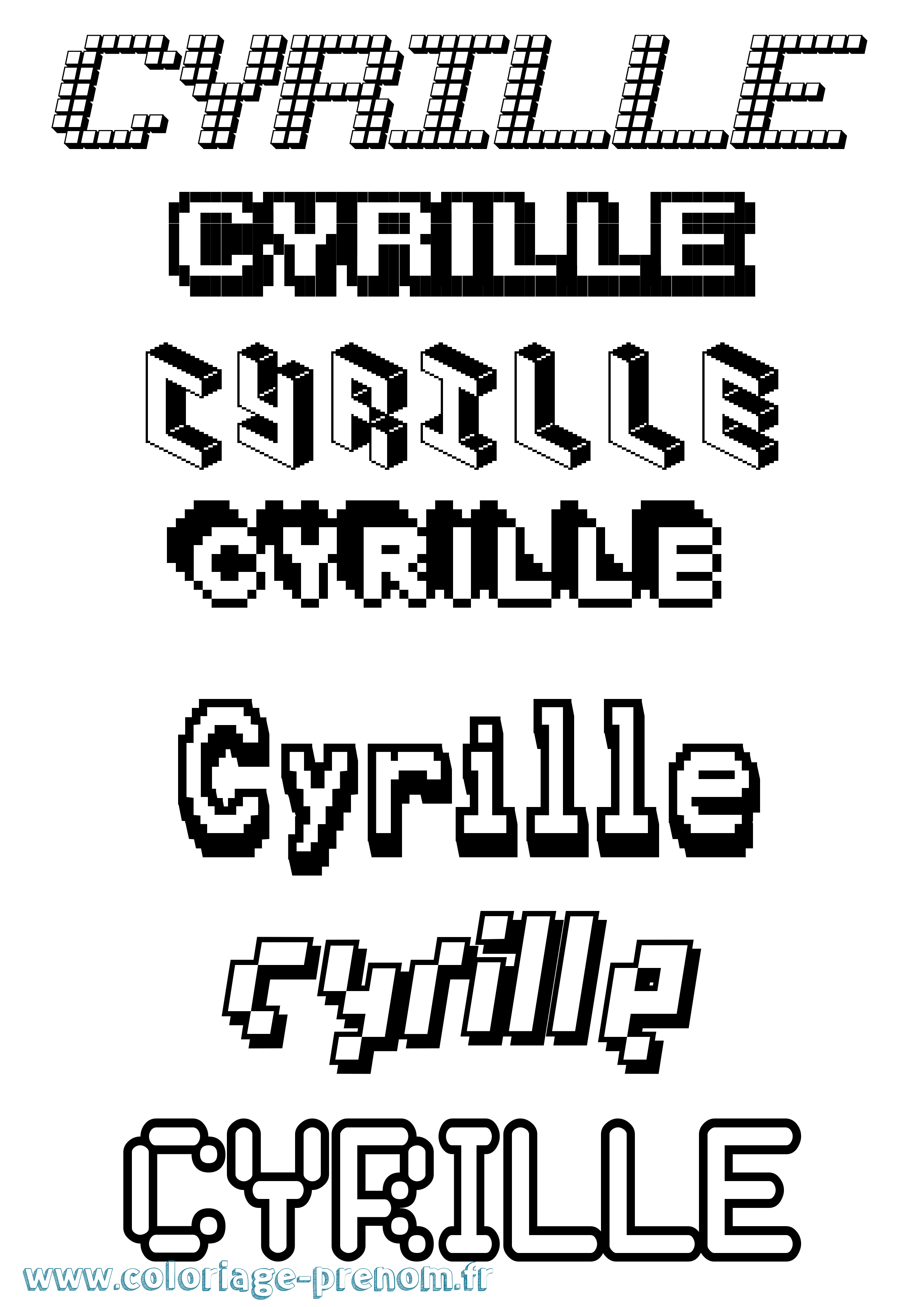 Coloriage Cyrille Coloriage prénom Cyrille