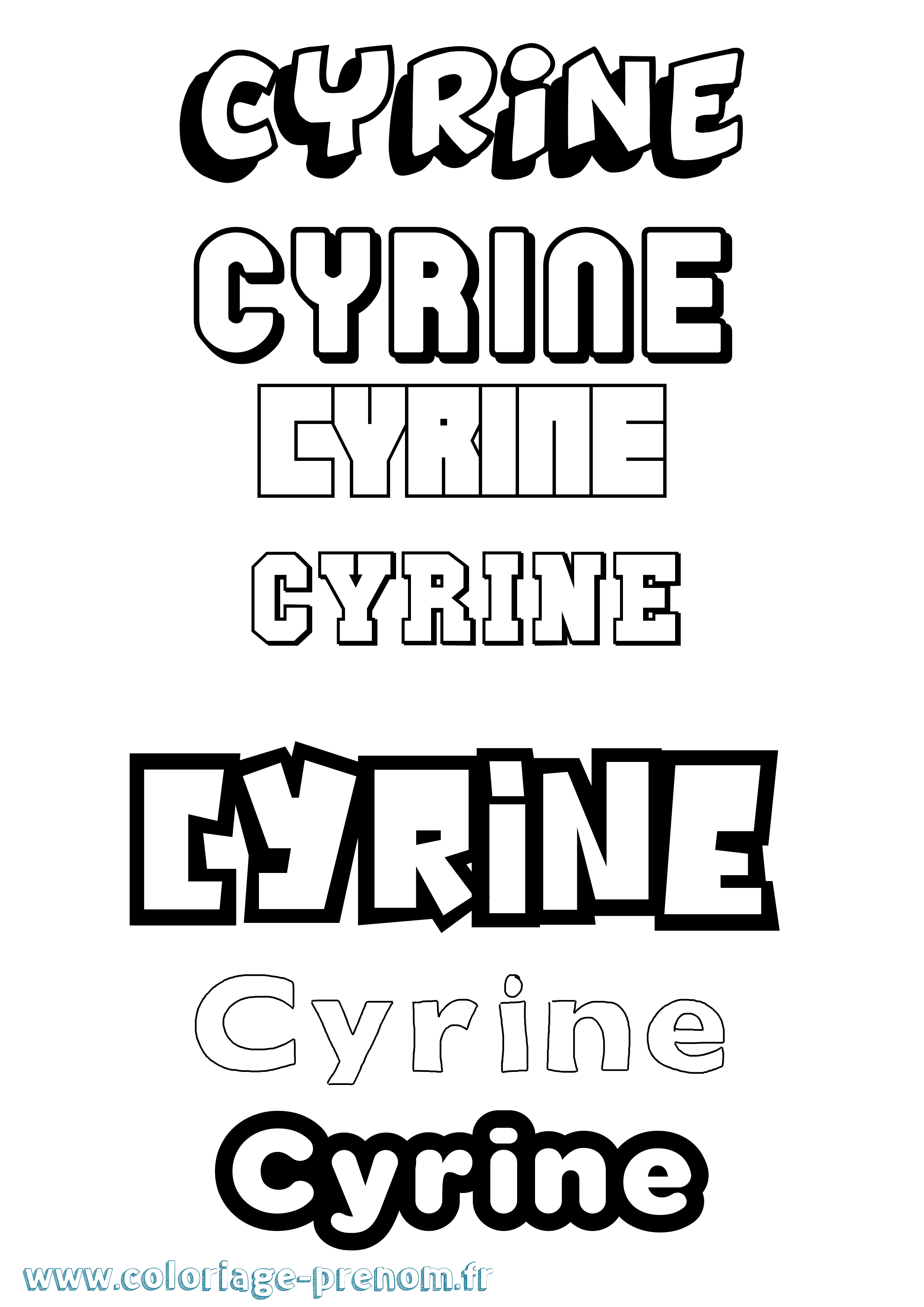 Coloriage prénom Cyrine