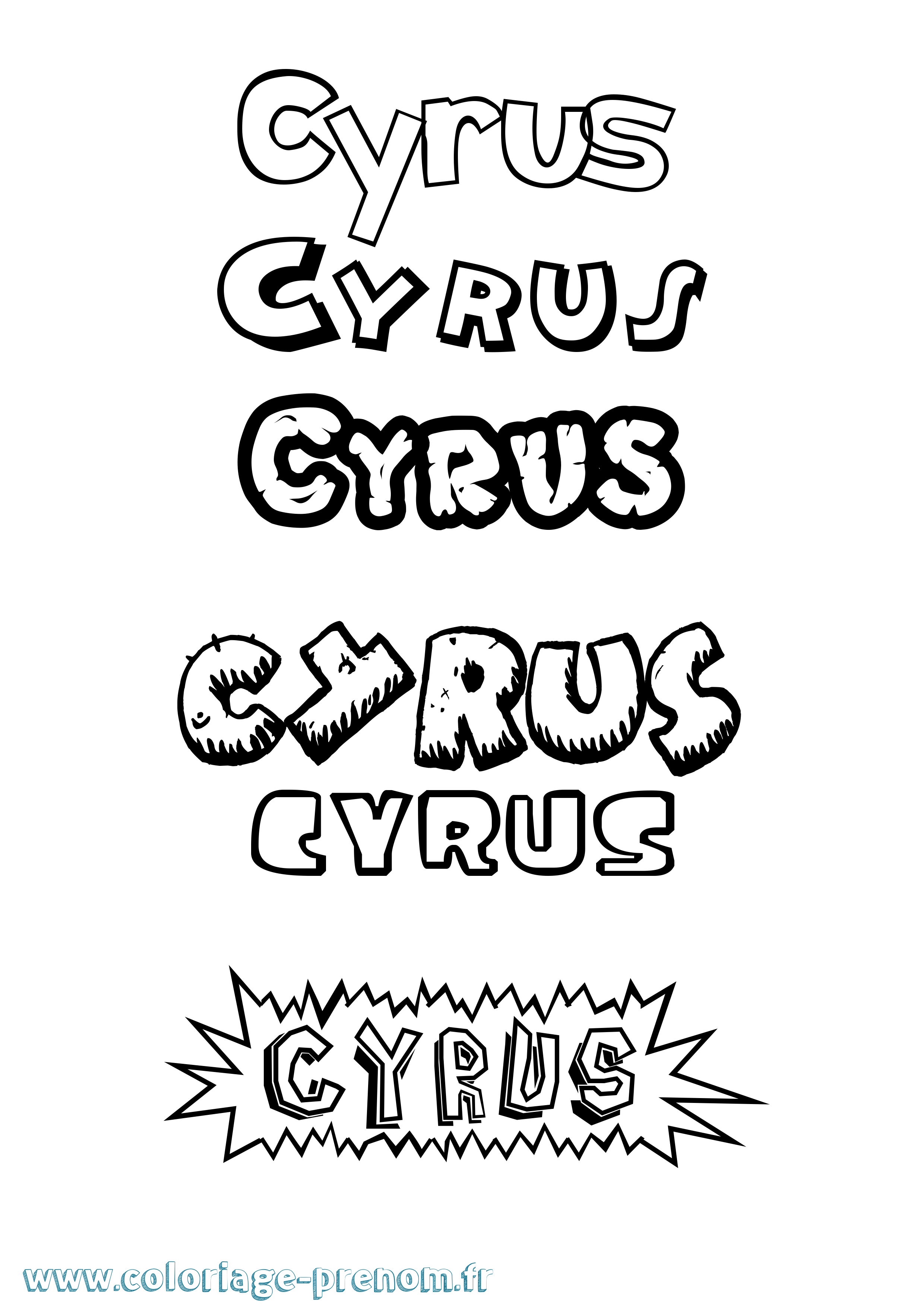 Coloriage prénom Cyrus Dessin Animé